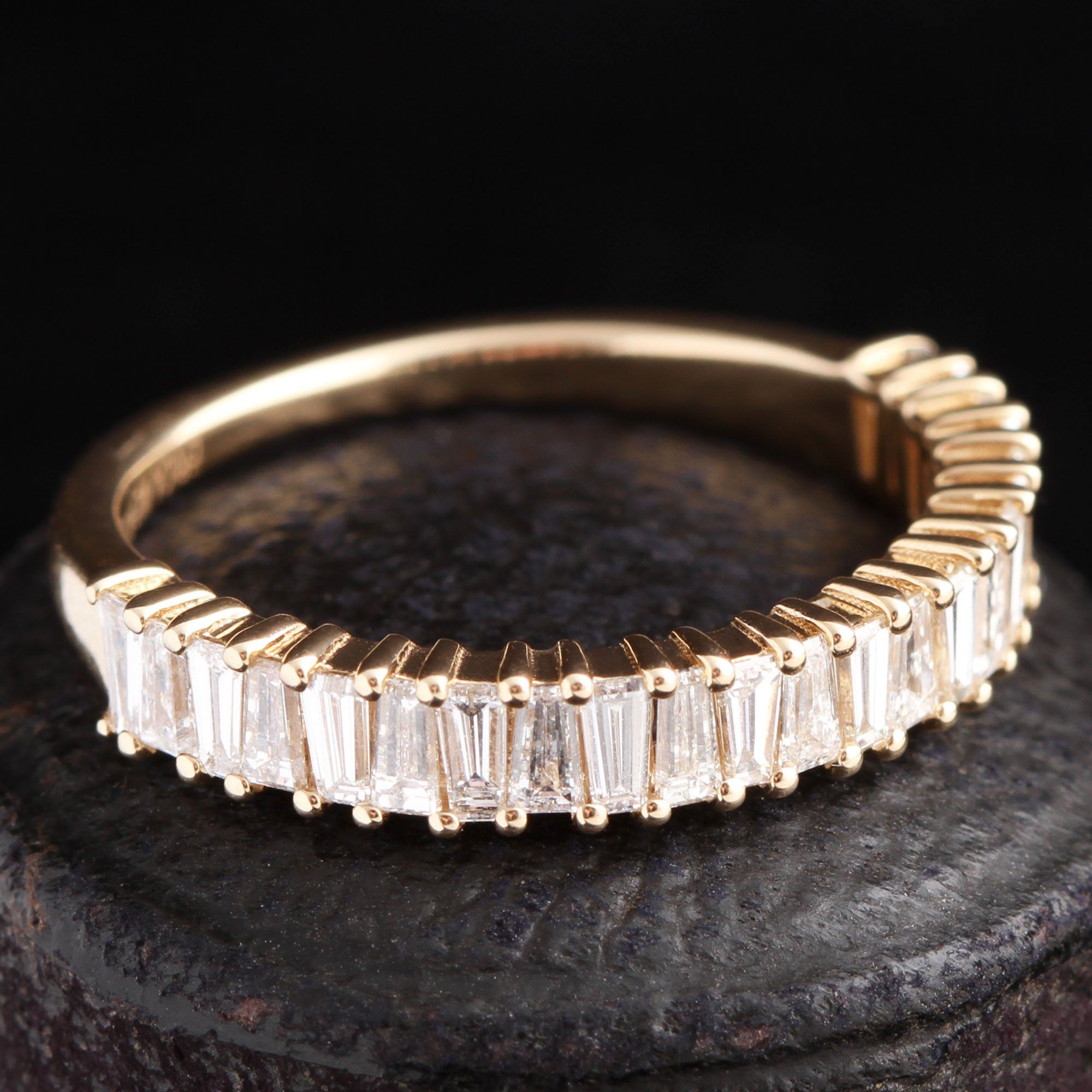 Tapered Diamond Baguette Half Eternity Ring
