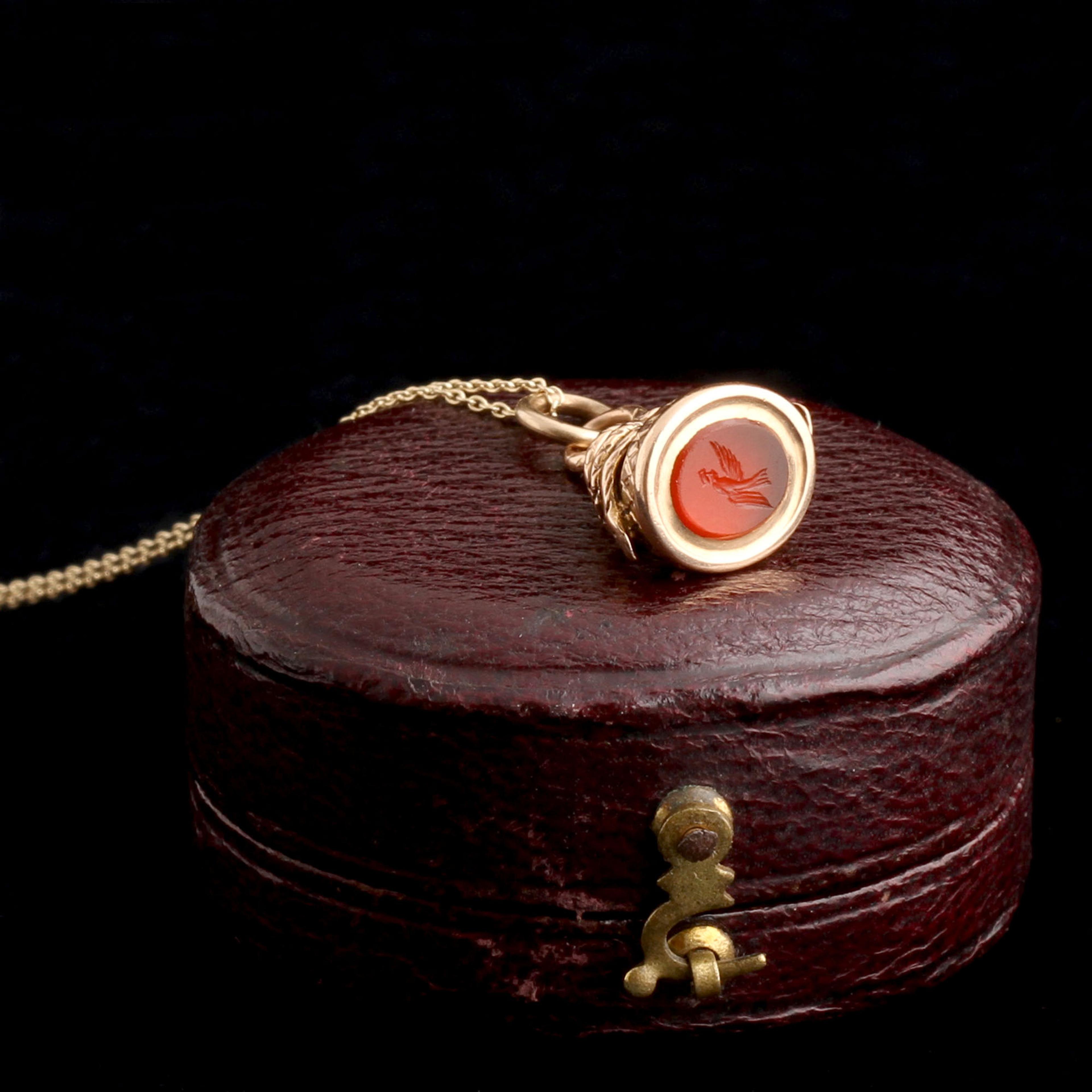 Georgian Messenger Pigeon Double Snake Seal Necklace