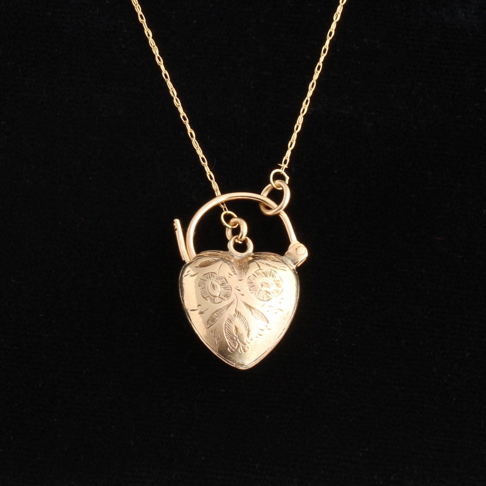 Victorian Heart Padlock Necklace