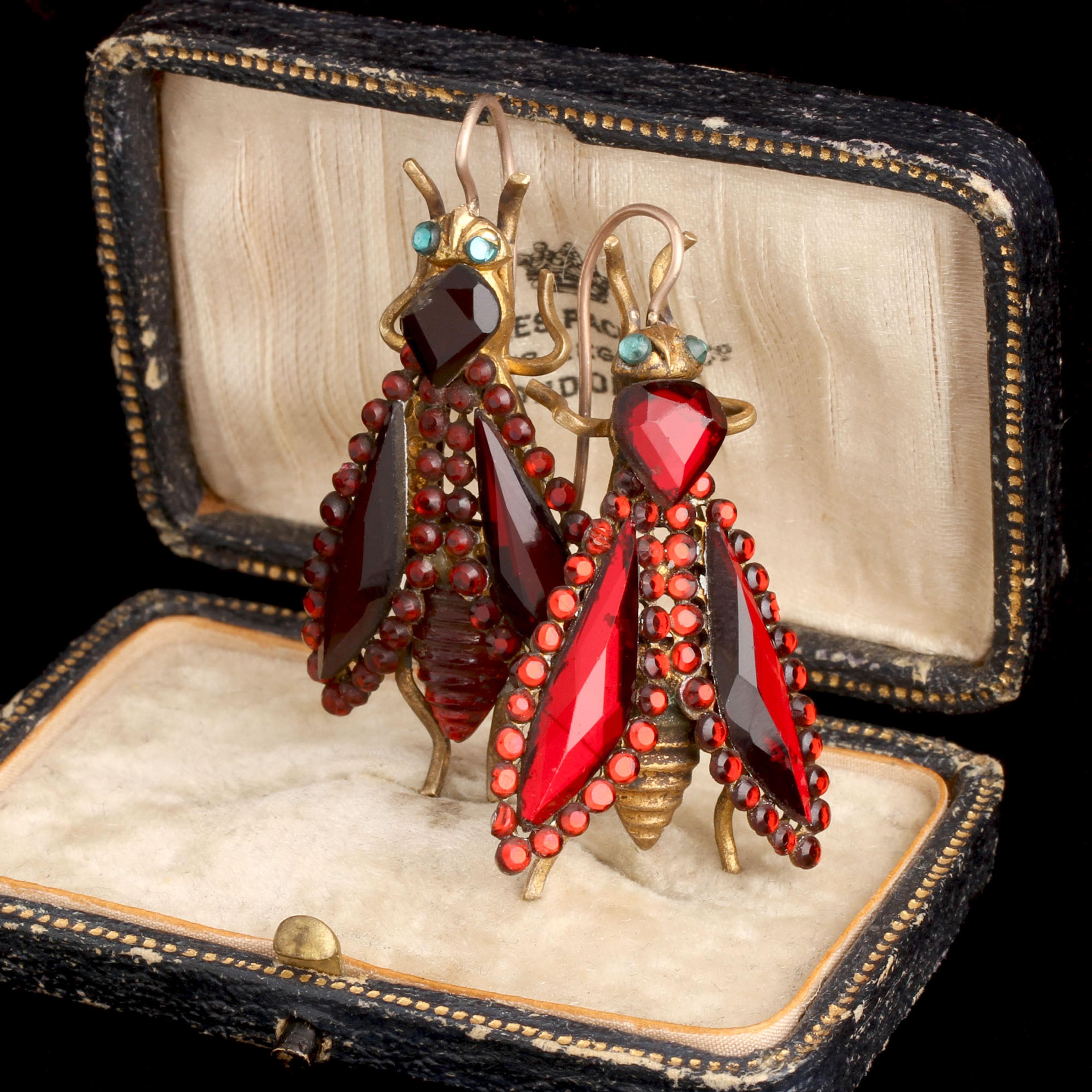 Victorian Vauxhall Glass Fly Earrings