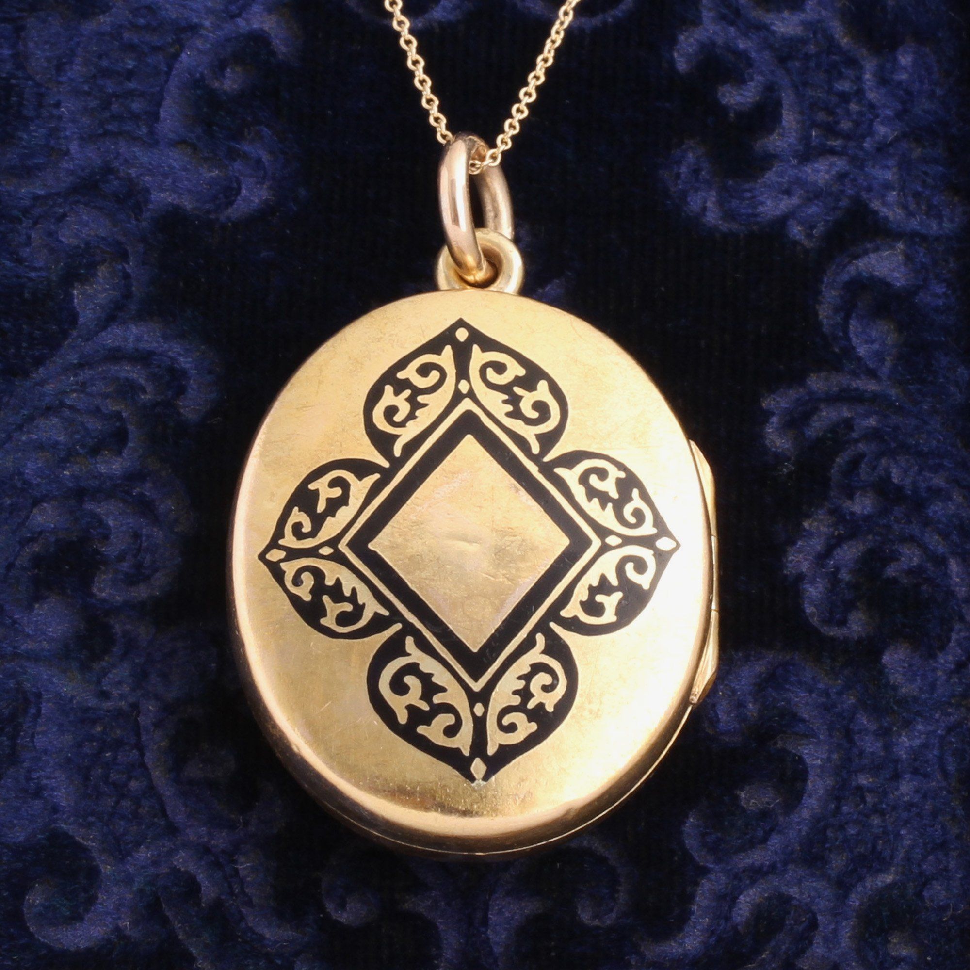 Victorian Enamel & Pearl Quatrefoil Locket