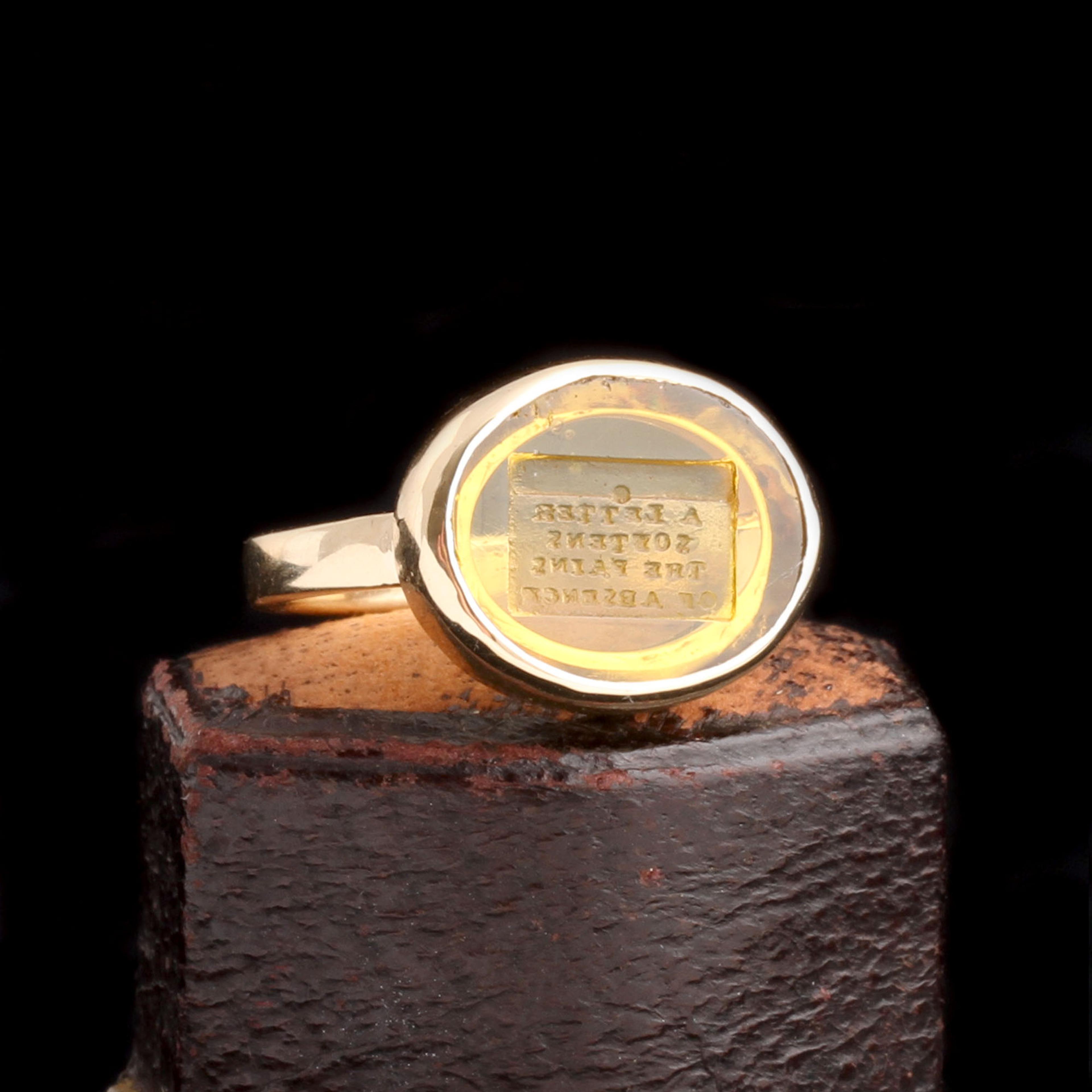 "A Letter Softens the Pains of Absence" Wax Seal Ring