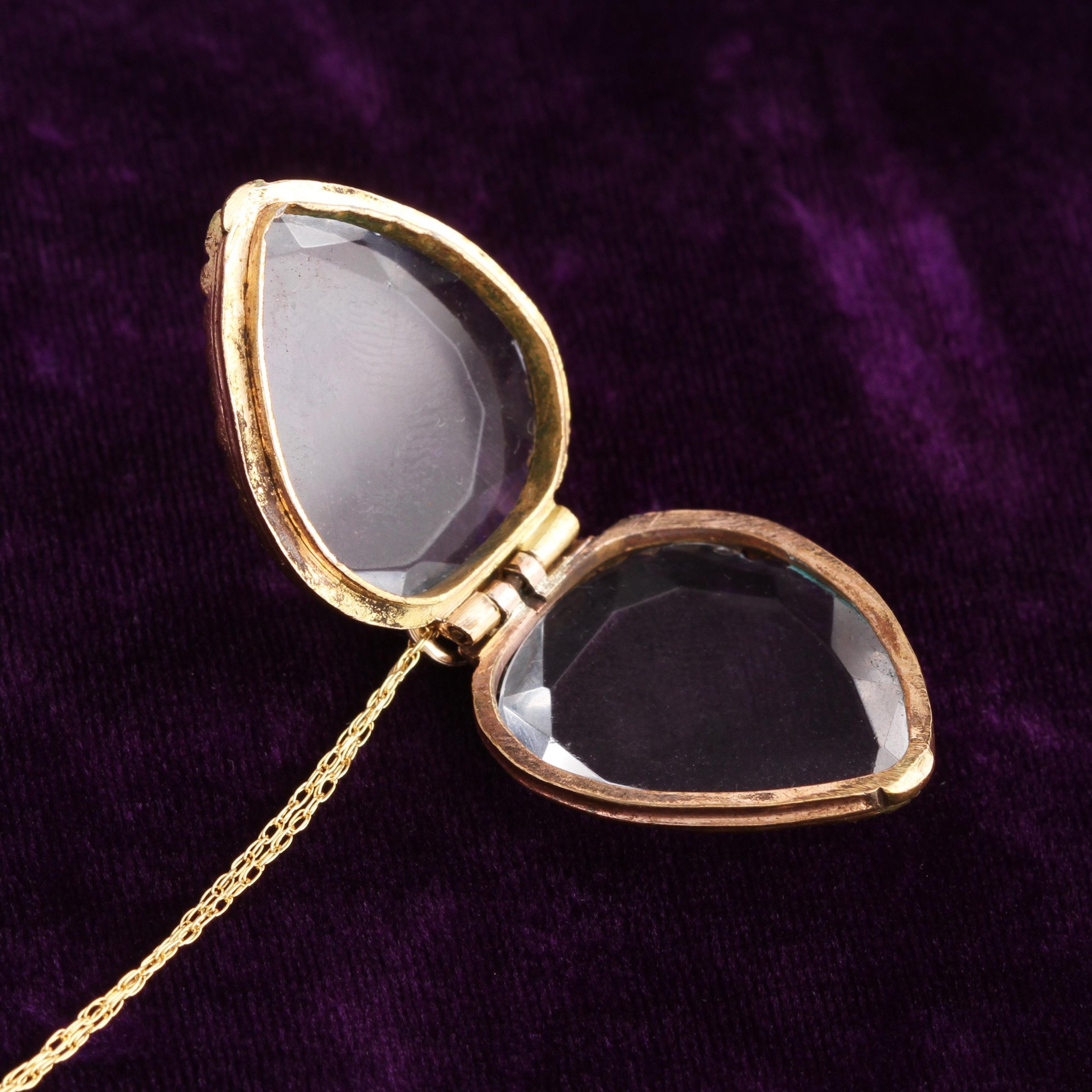 Interior detail of Georgian Faceted Heart Locket