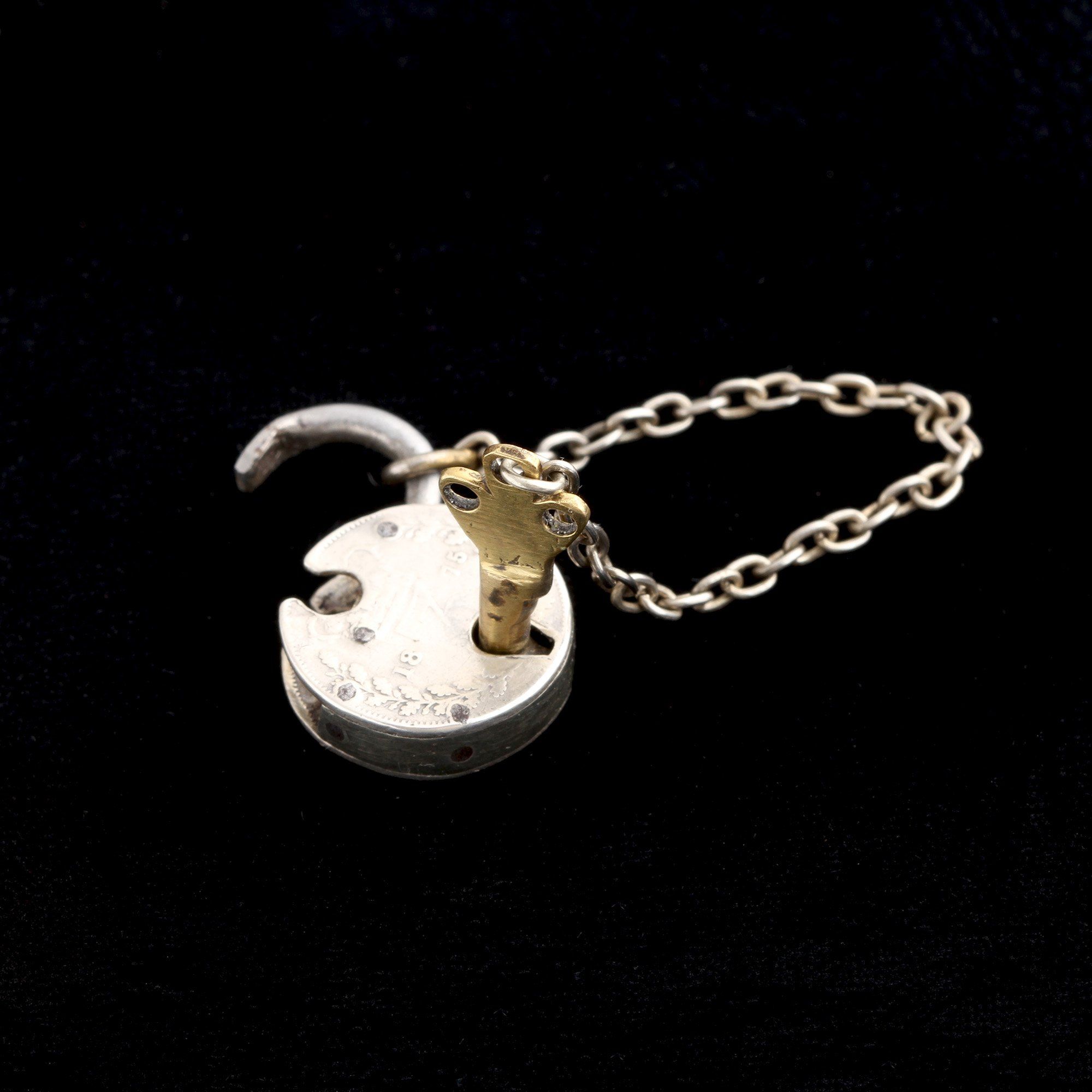 Victorian Coin Padlock with Key