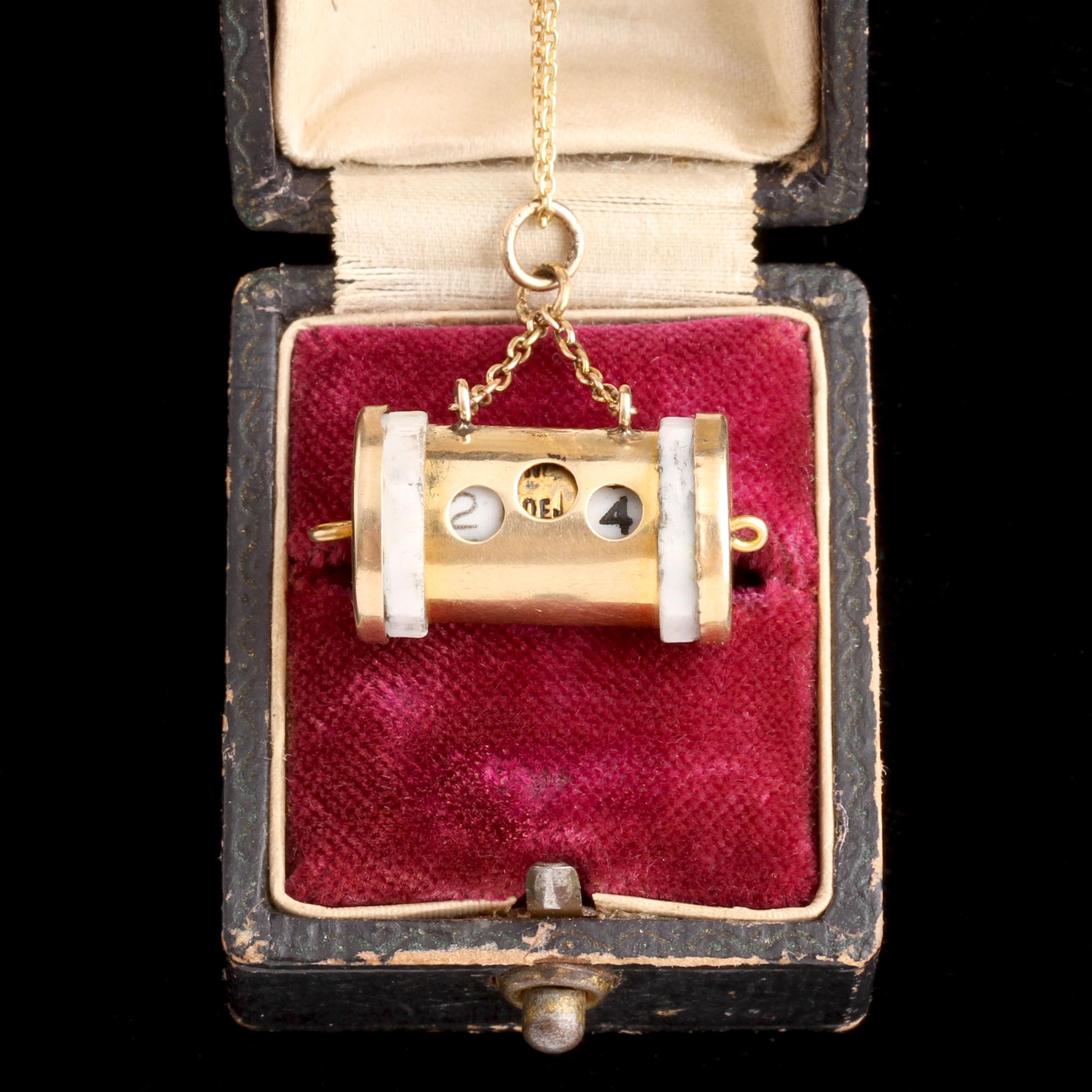 Late Victorian Perpetual Calendar Fob Necklace