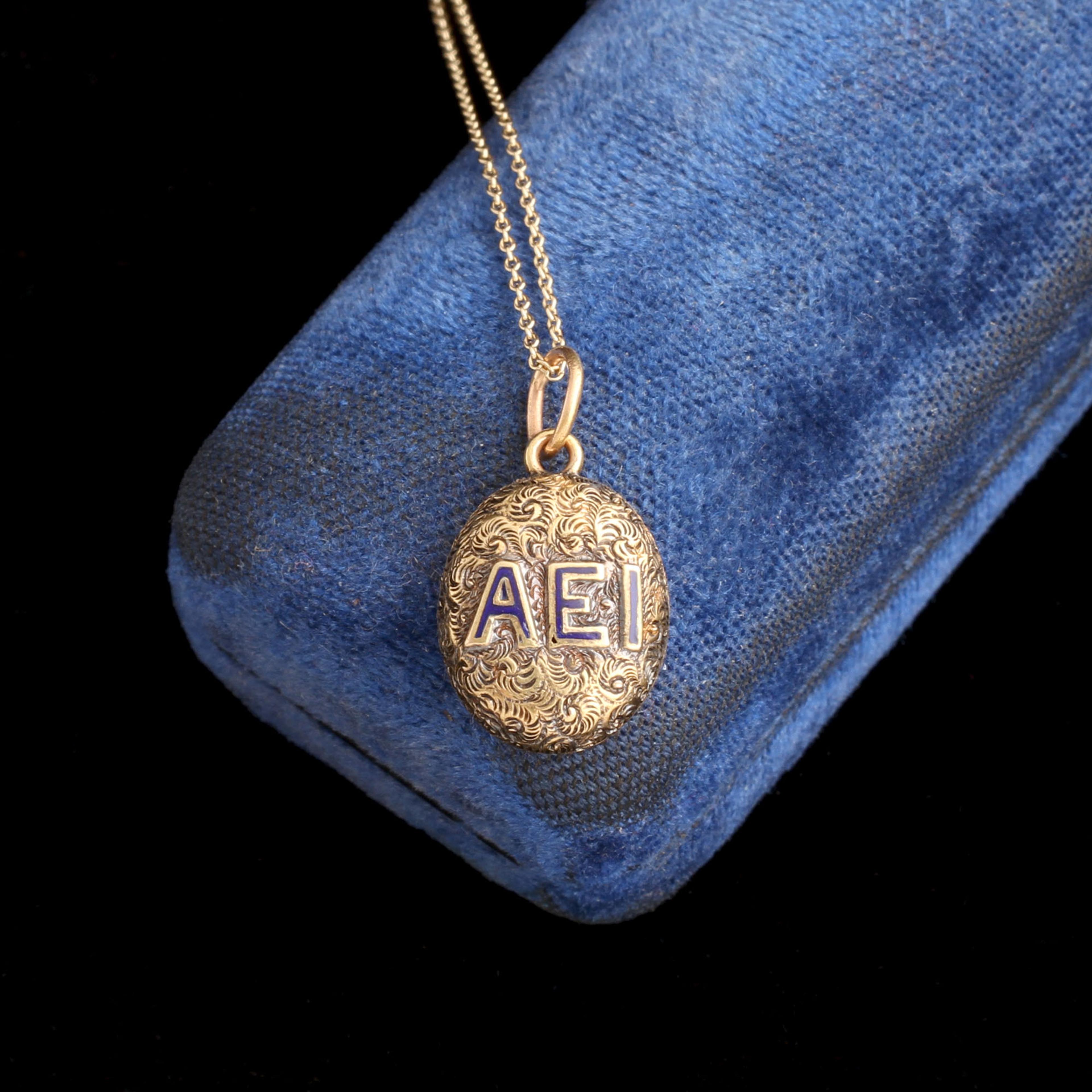 Victorian Gold & Enamel Mini AEI Locket
