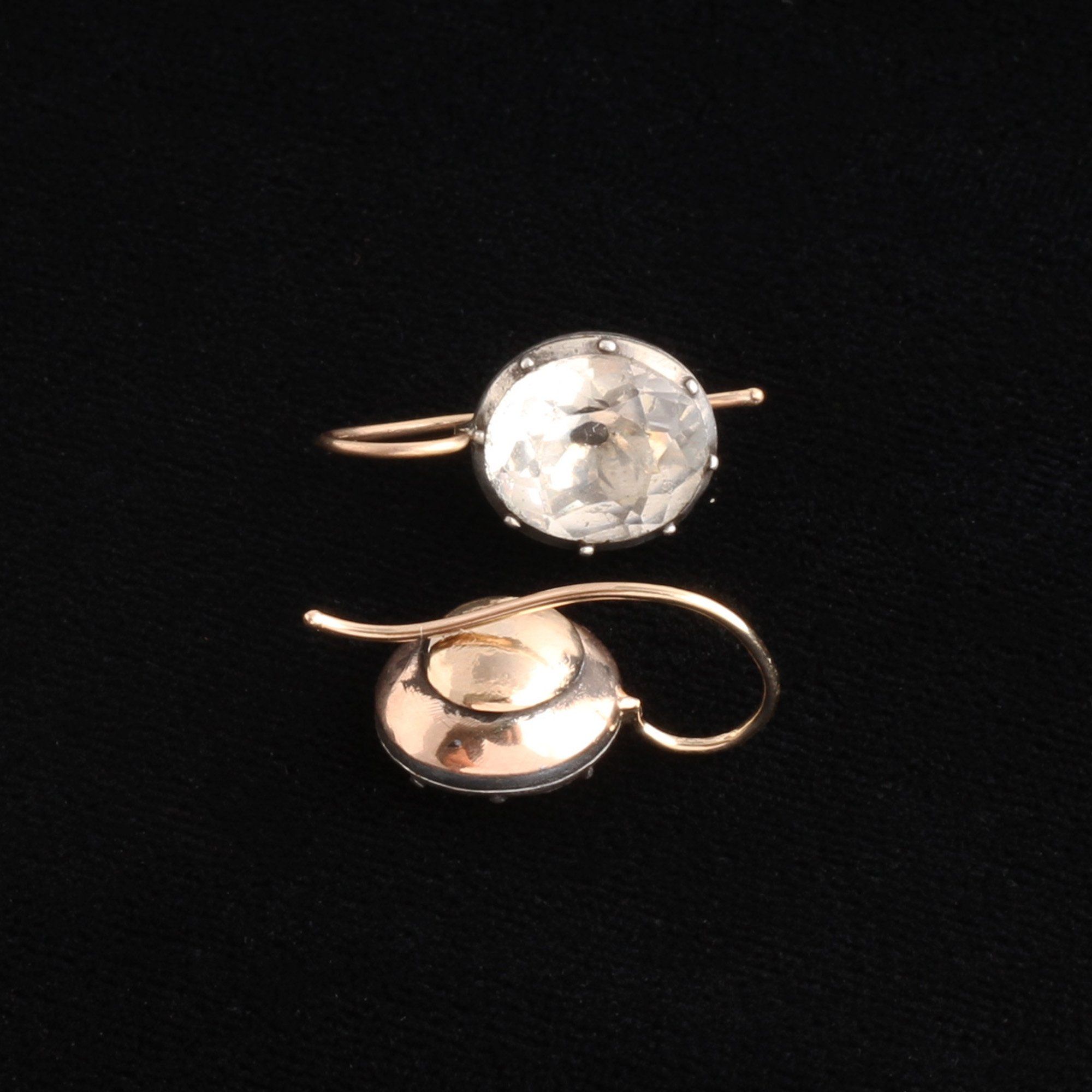 Georgian Black Dot Paste Earrings