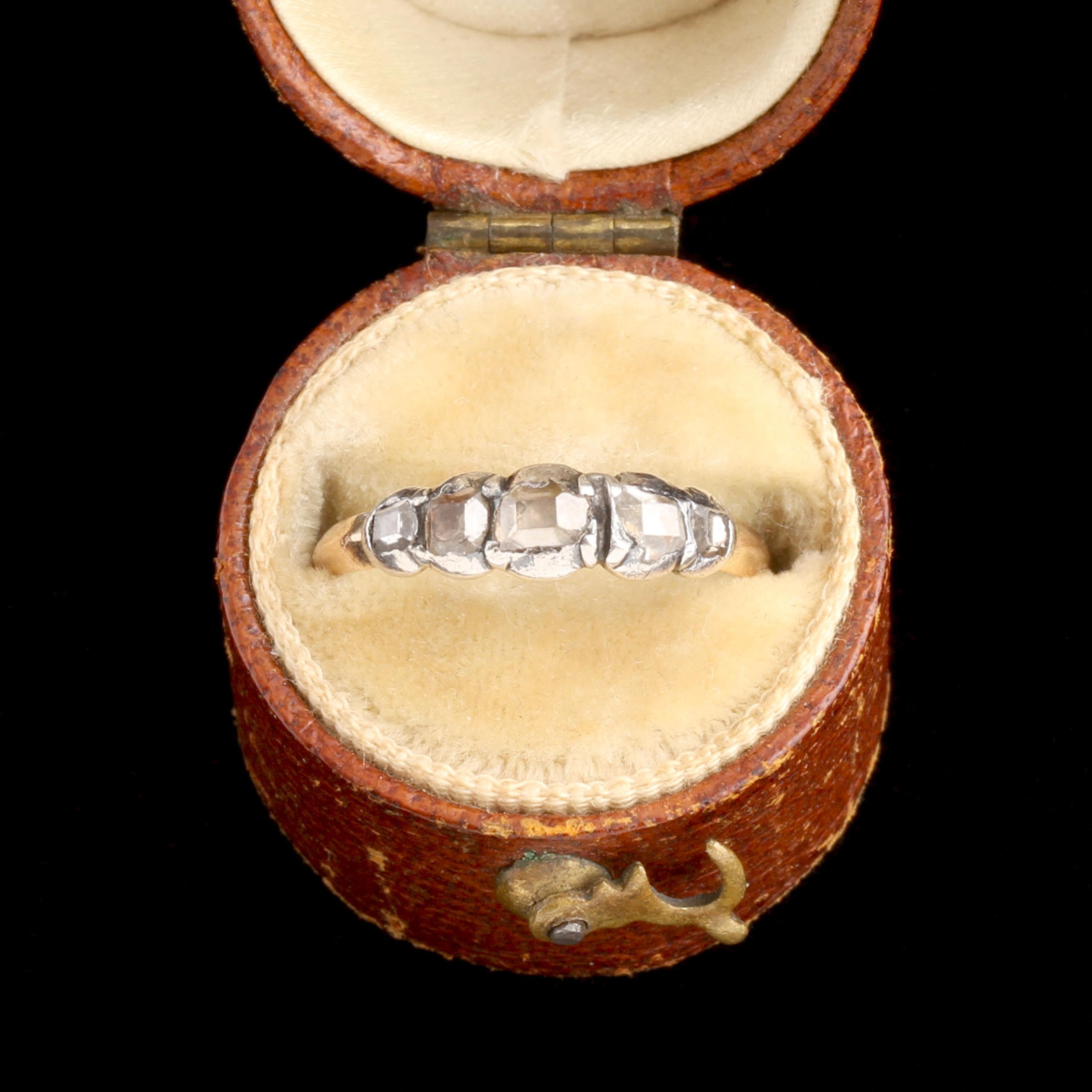 Georgian Table Cut Diamond Five Stone Ring