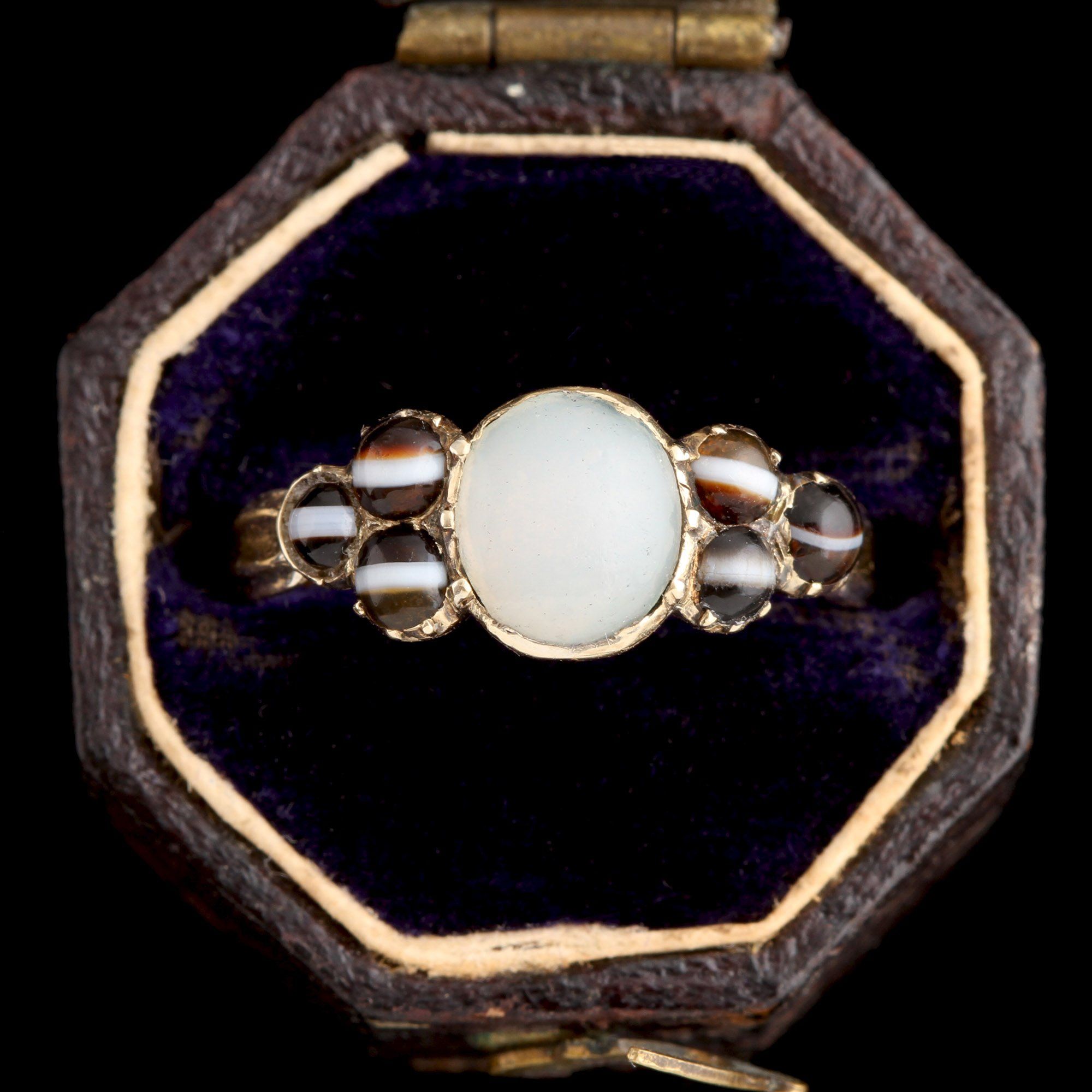 Georgian Paste & Agate Mourning Ring