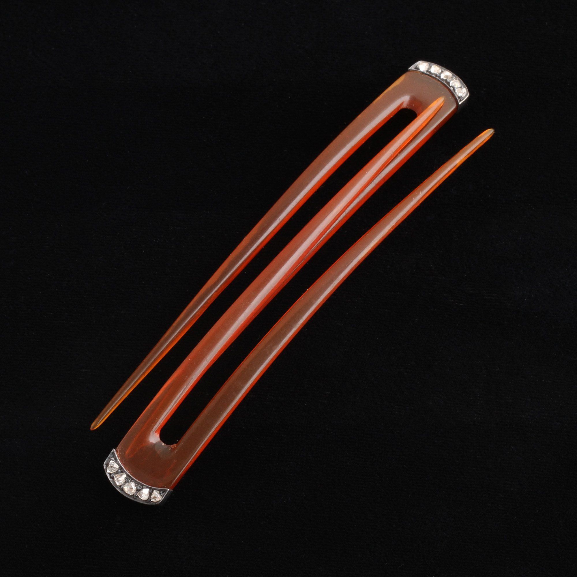 Victorian Rose Cut Diamond Hair Combs