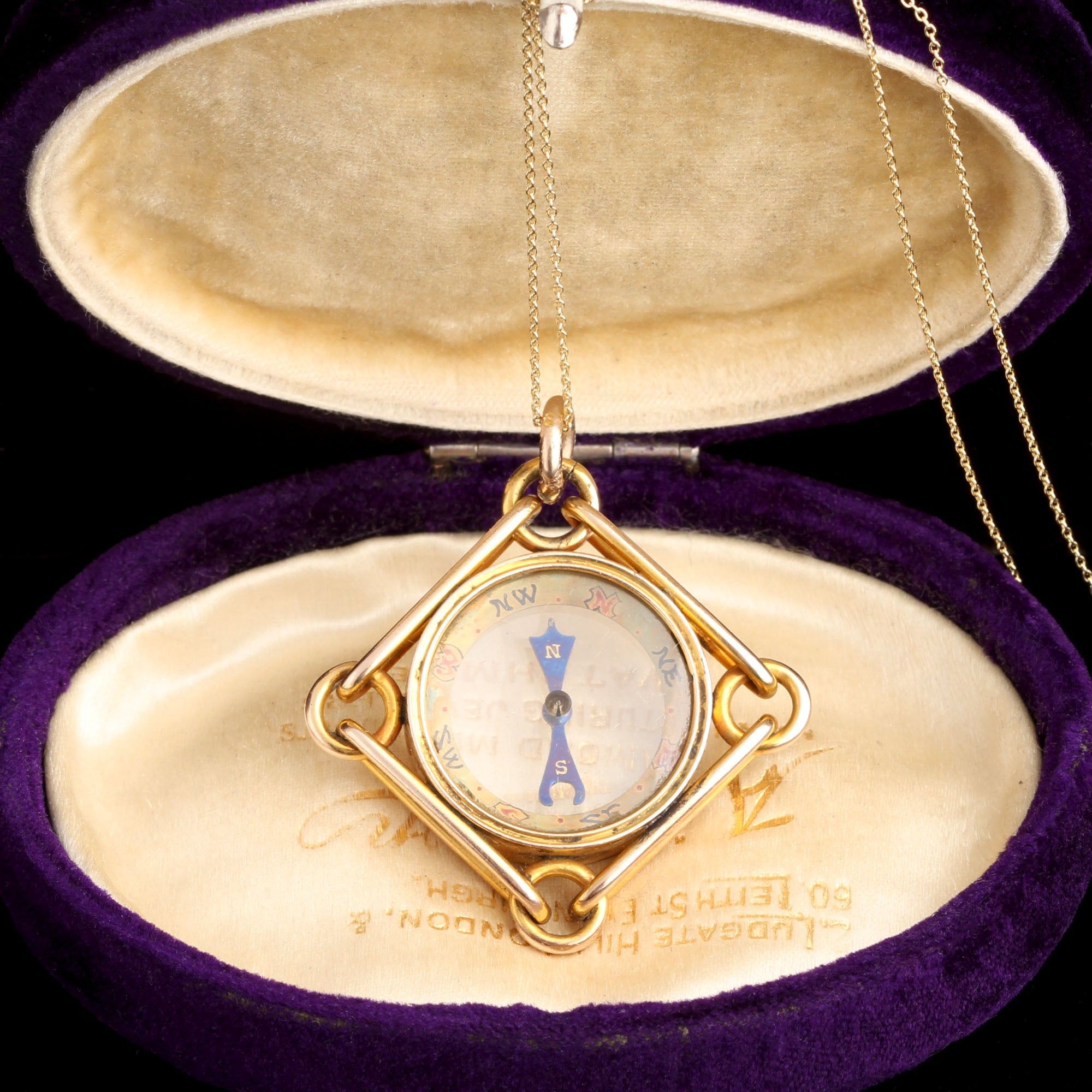 Edwardian Gold Compass Necklace