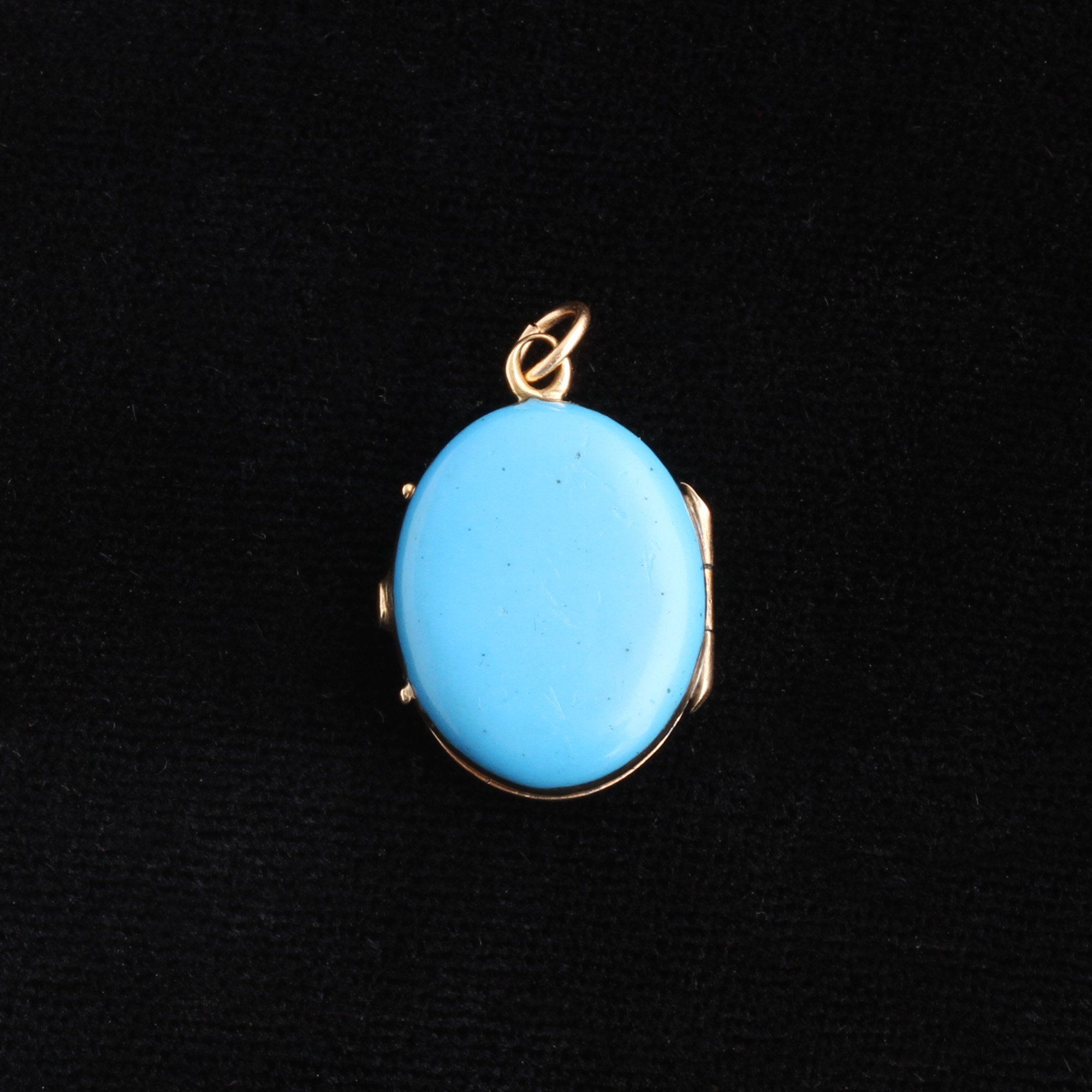 Victorian Blue Enamel and Pearl Locket