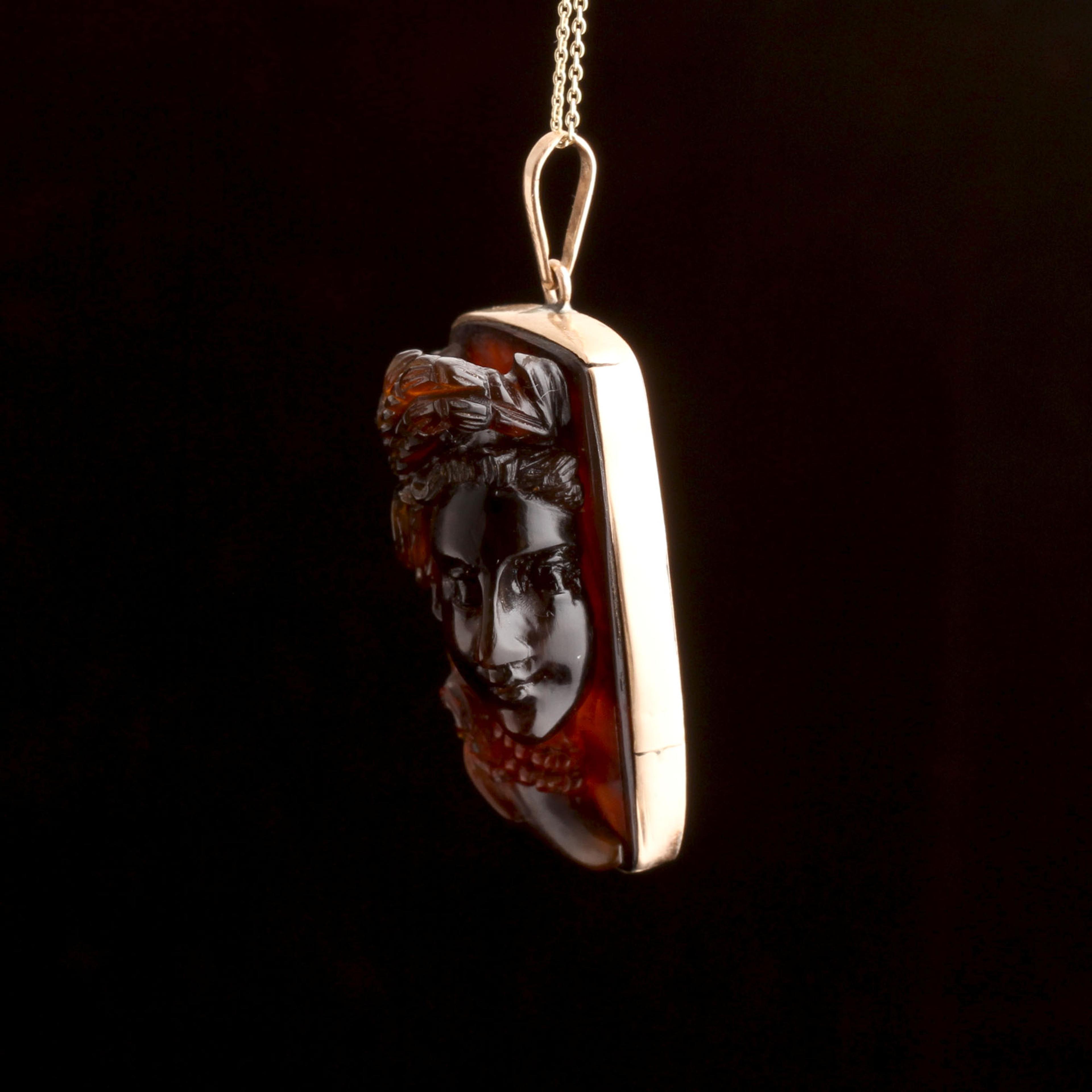 Victorian Tortoiseshell Demeter Cameo Necklace