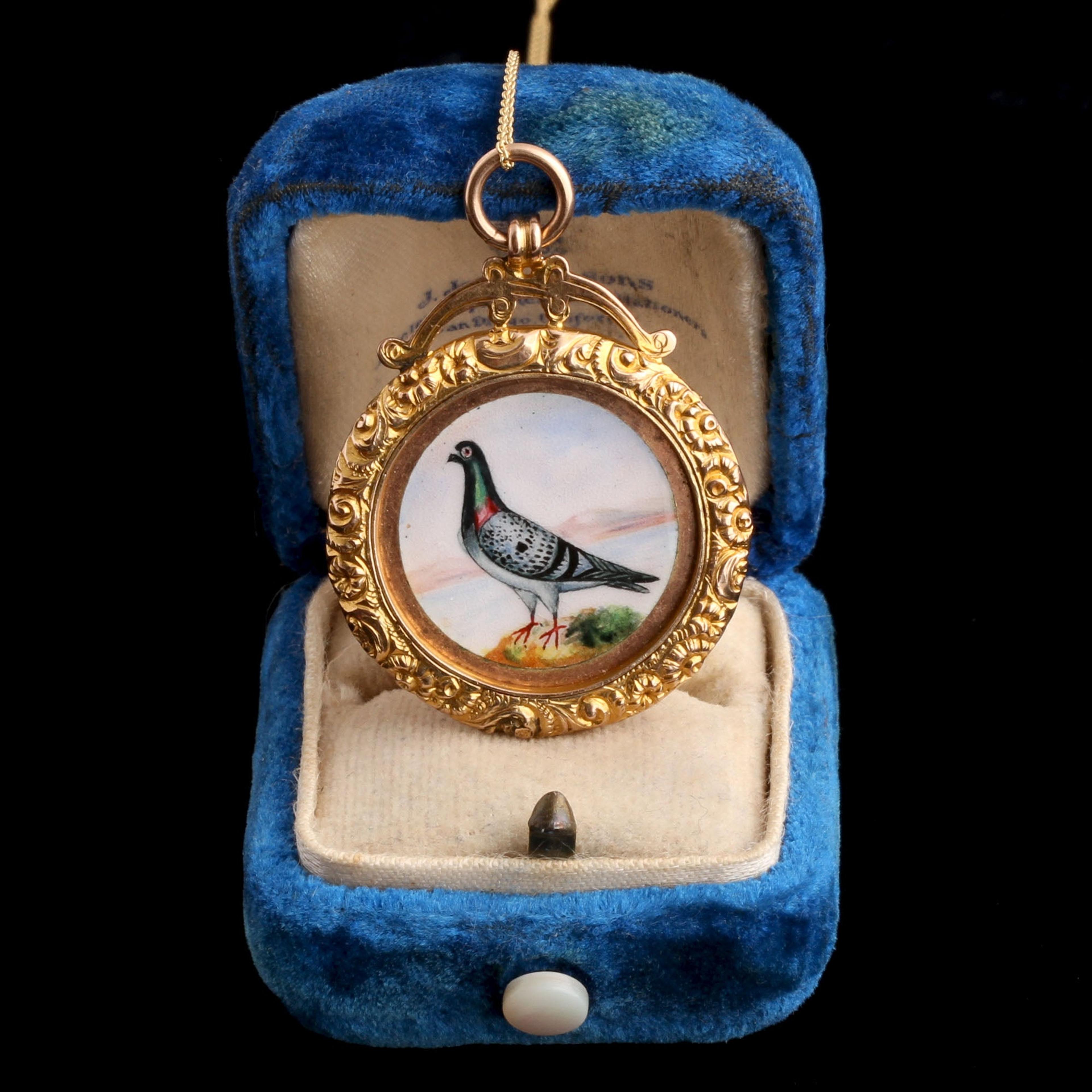 Detail of 1920s Racing Pigeon Award Medallion