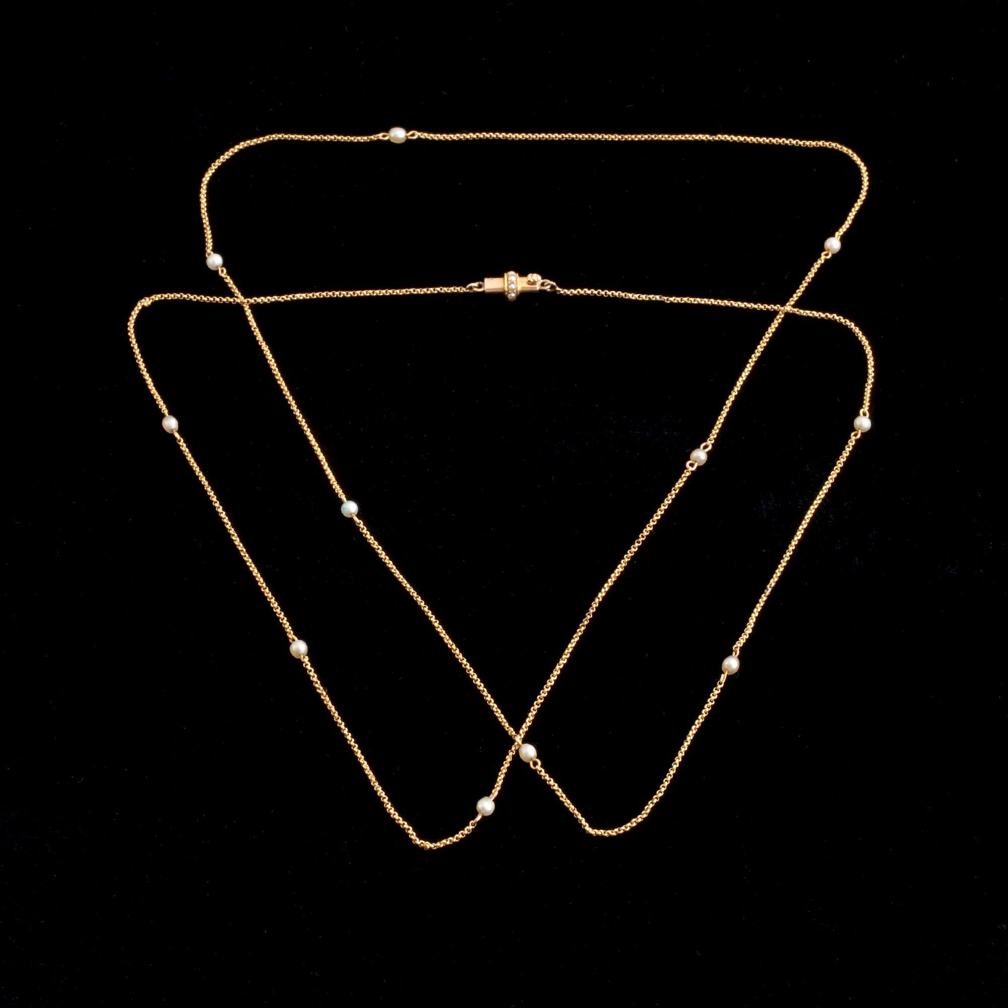 Victorian 31" Chain with Pearls