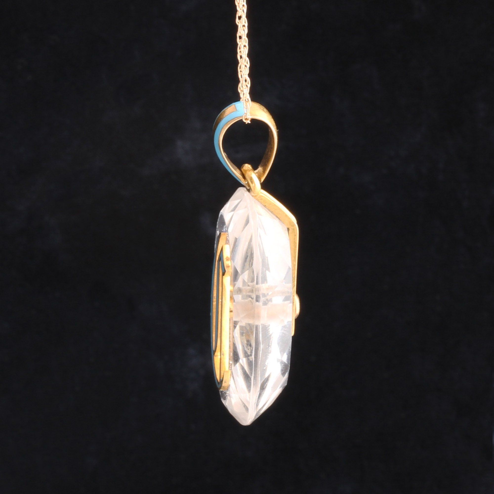 Victorian Rock Crystal "C" Pendant