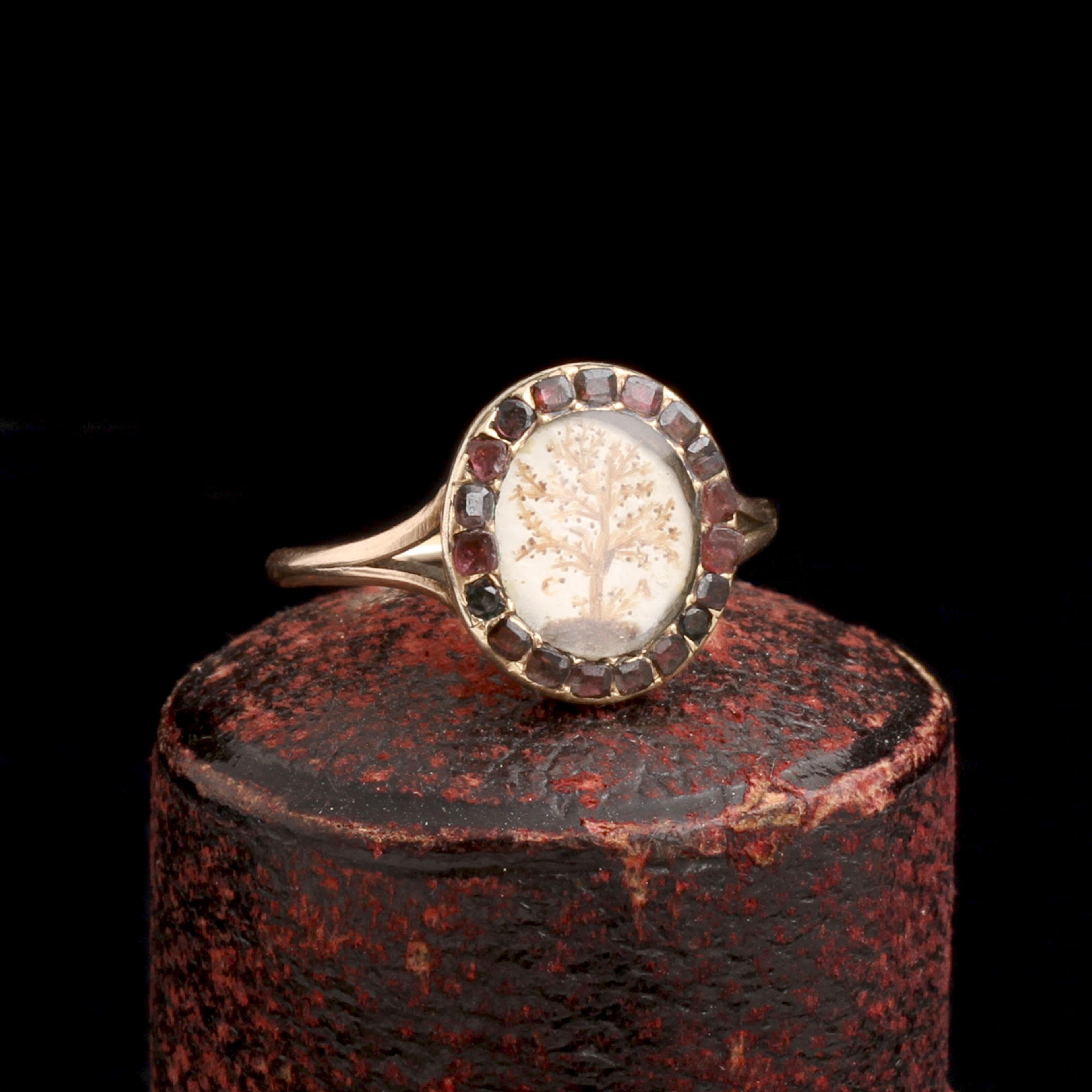 Georgian Garnet Framed Tree of Life Ring