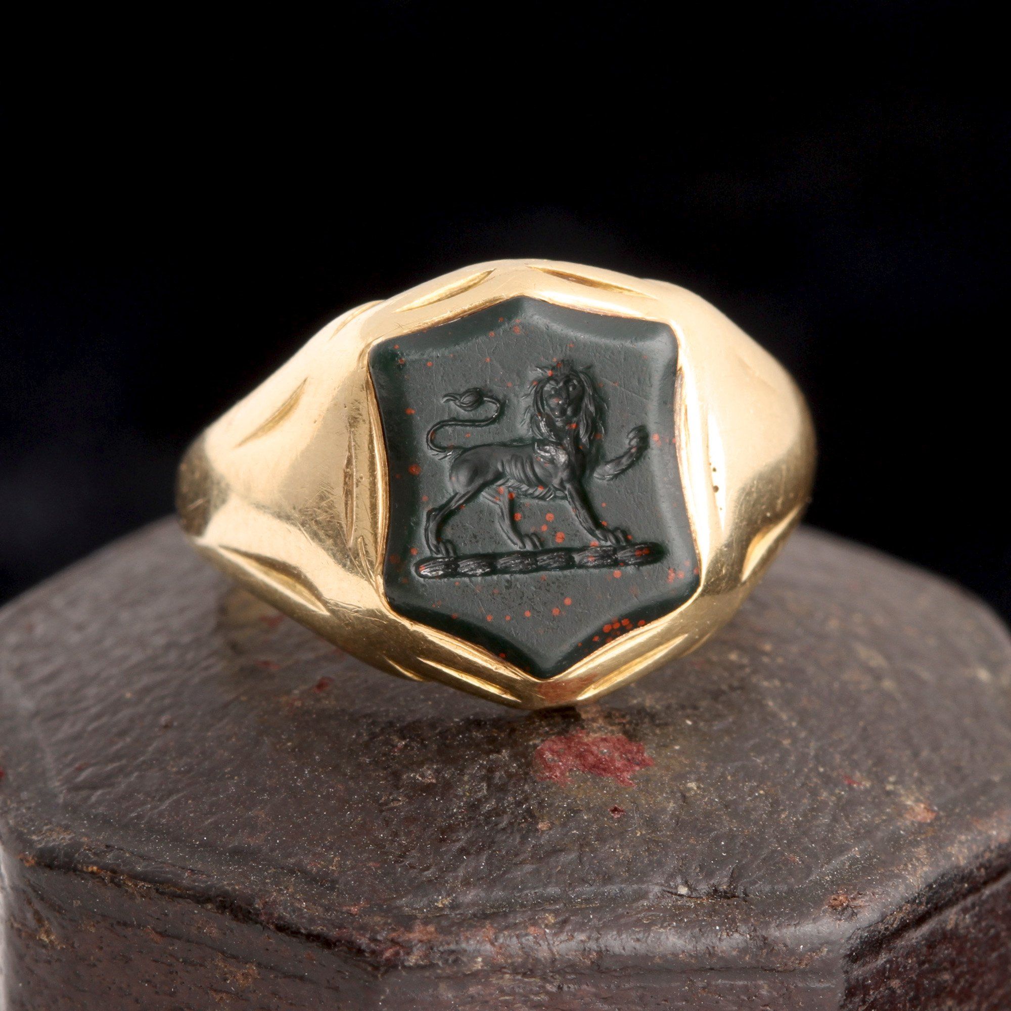 Victorian Lion Passant Signet Ring