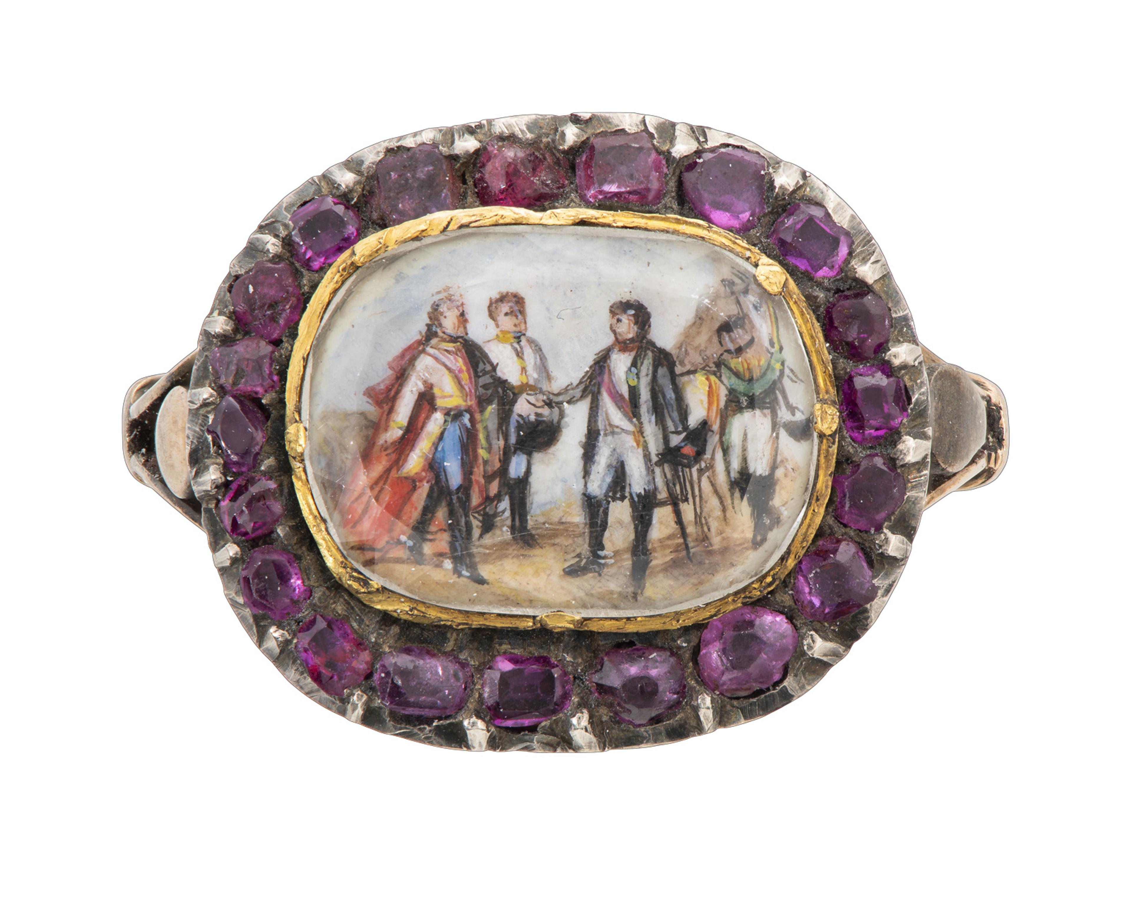 Ring with water color after painting by Antoine-Jean Gros. Swiss National Museum, Alice and Louis Koch Collection.