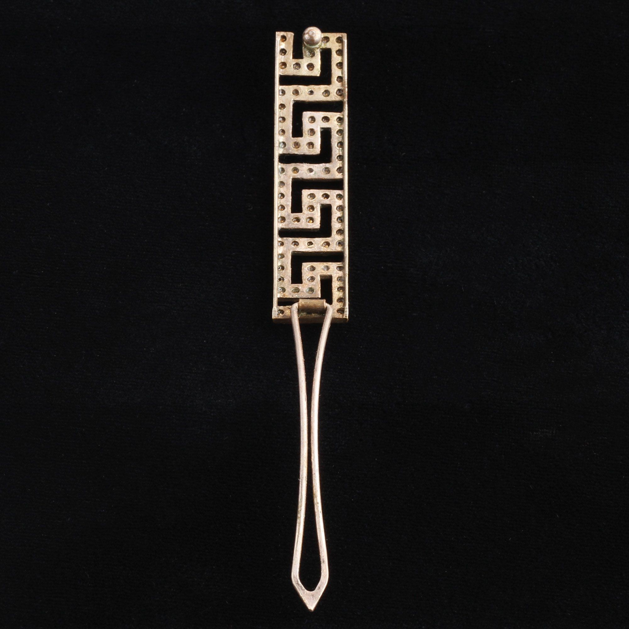 1920s Pink Greek Key Barrette