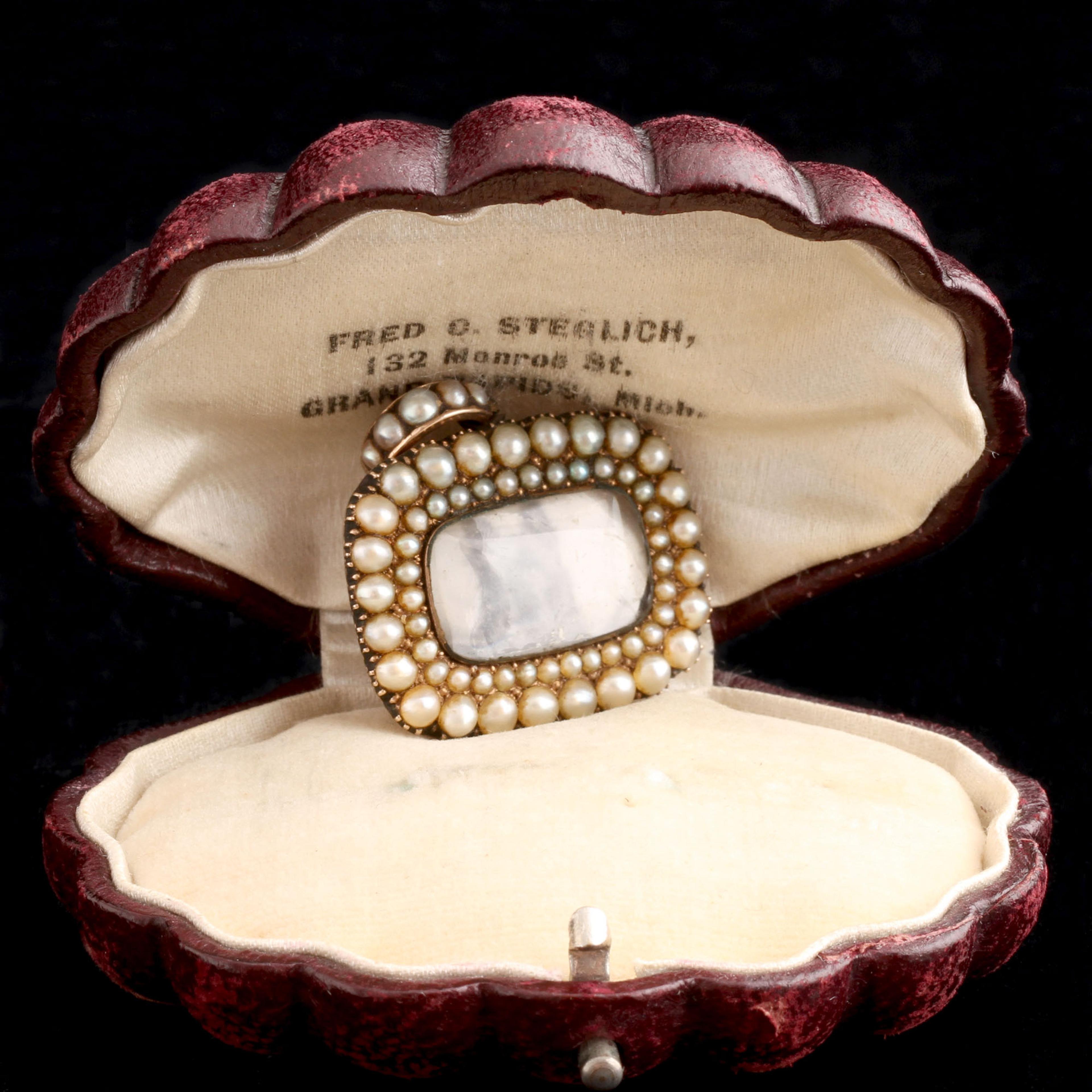 Georgian Double Halo Seed Pearl Locket