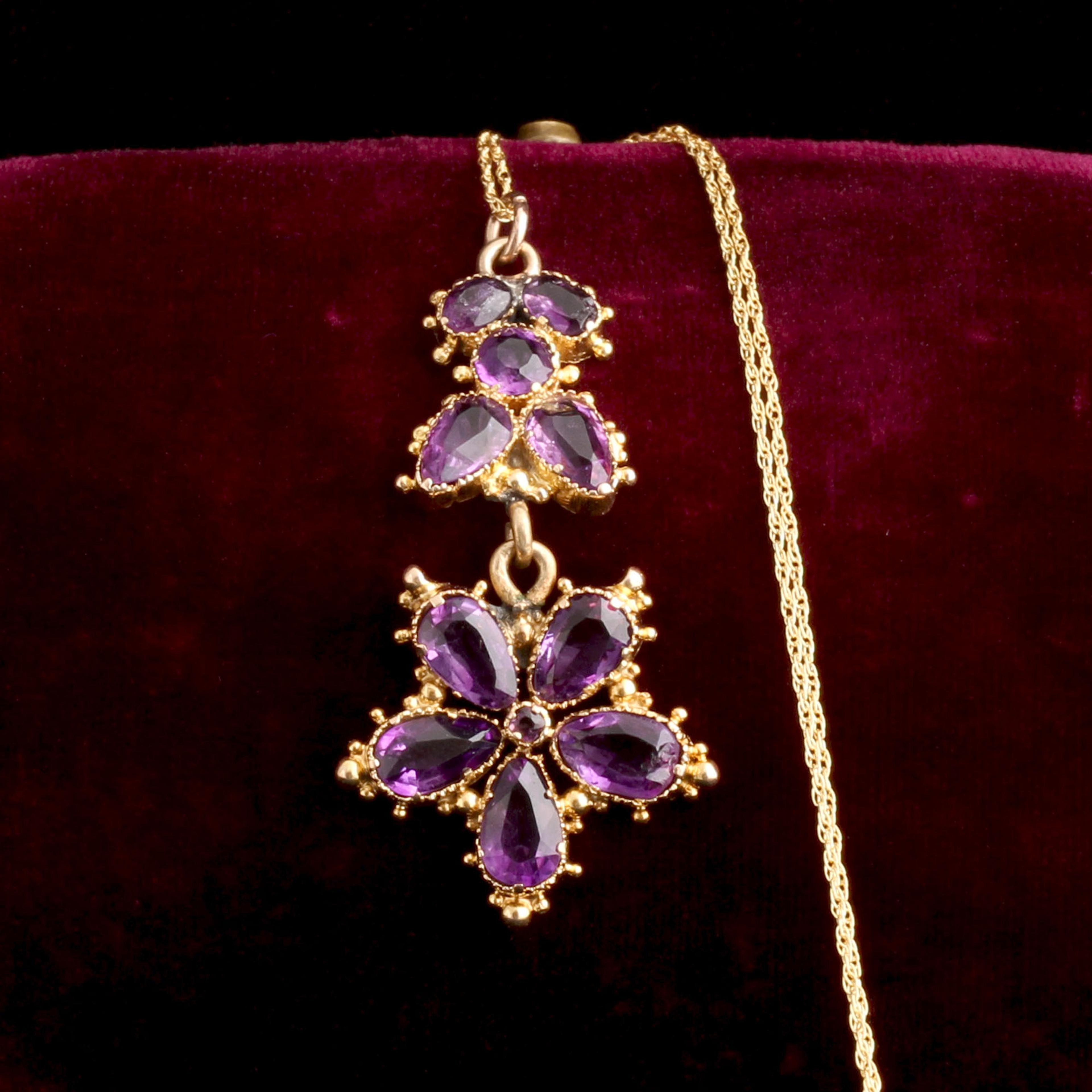 Early Victorian Amethyst Pansy Necklace