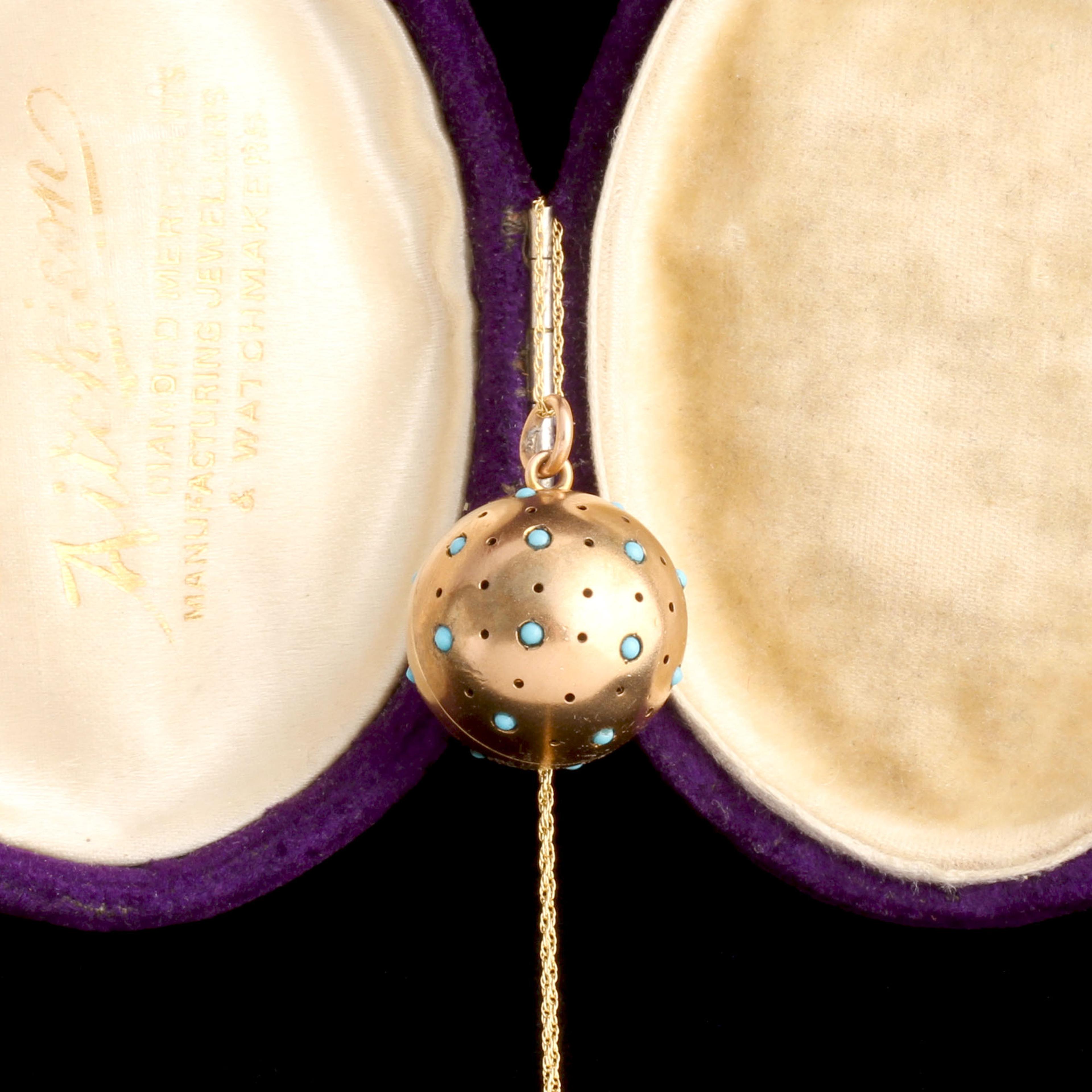 Victorian Turquoise Studded Pomander Necklace