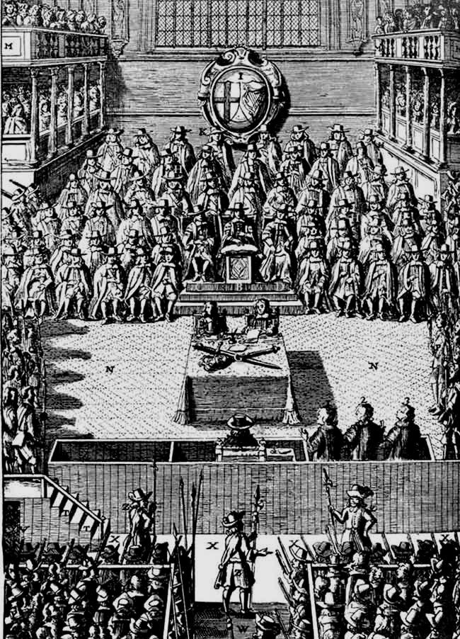 Engraving of Parliament in the time of King Charles I. 