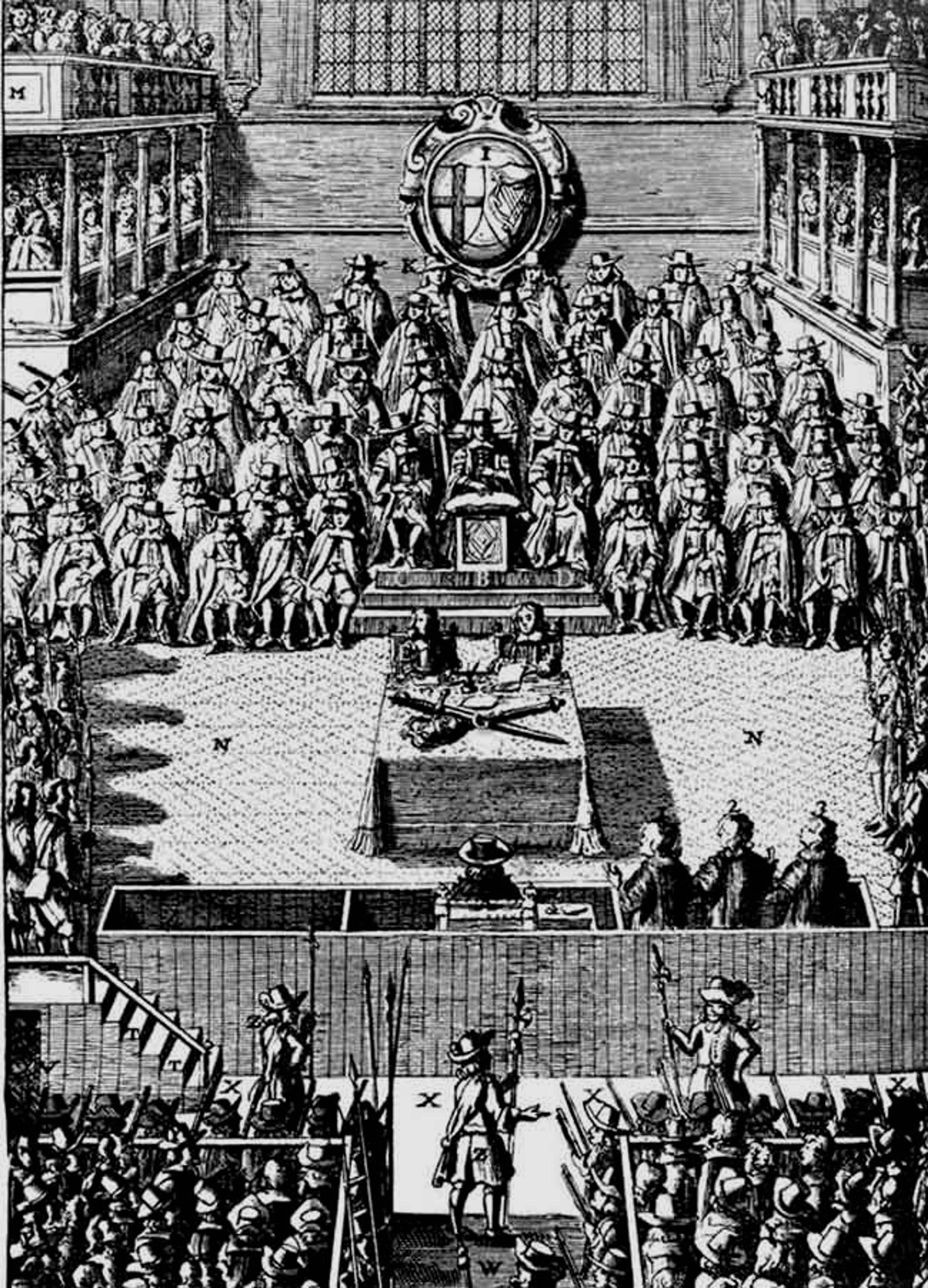 Engraving of Parliament in the time of King Charles I. 