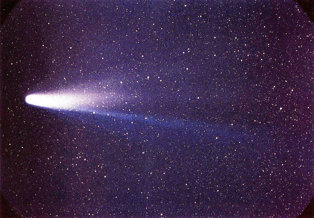A 1986 photograph of Halley's comet.