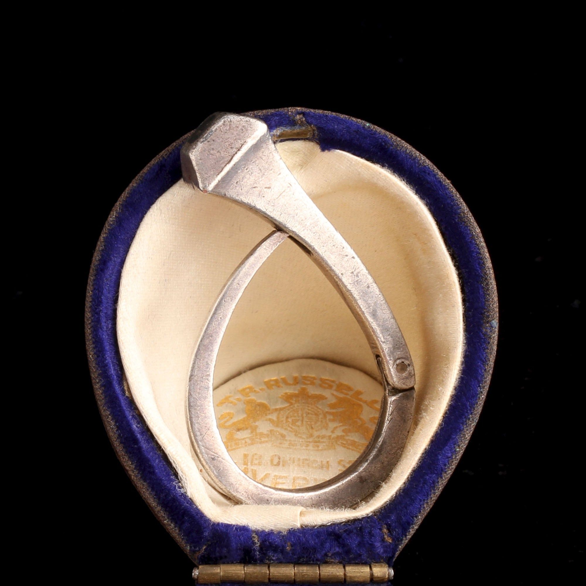 Edwardian Silver Horseshoe Nail Split Ring