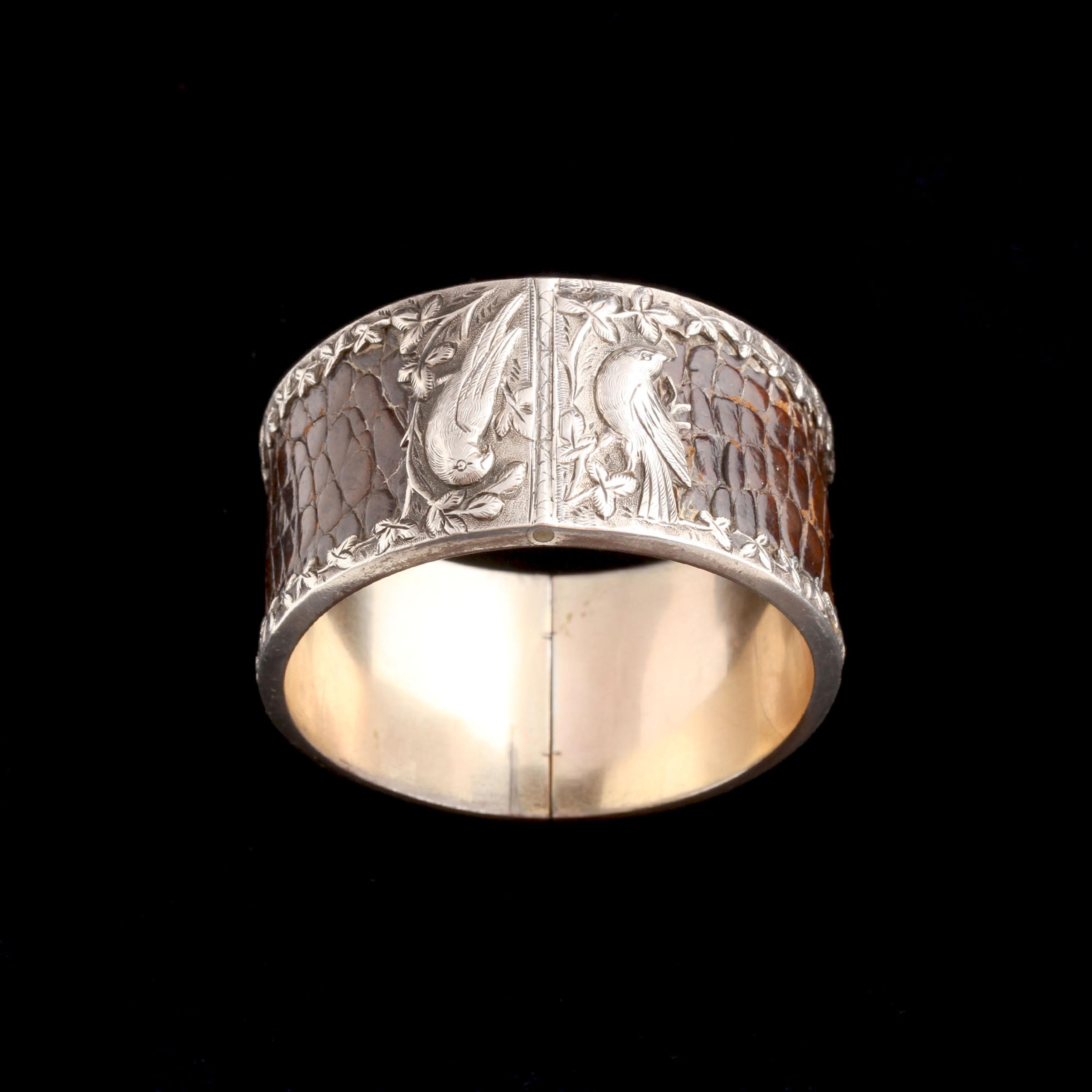 Late Victorian Crocodile Leather Bangle