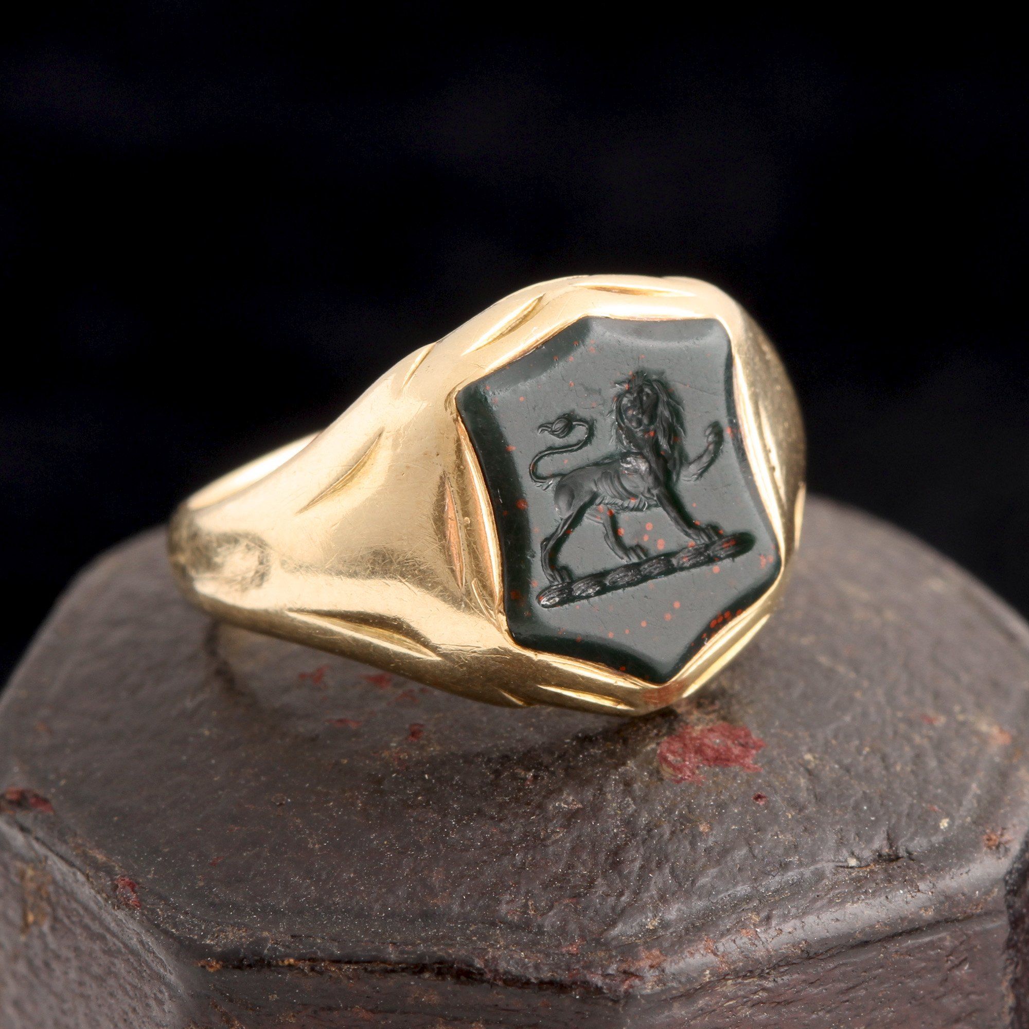 Victorian Lion Passant Signet Ring