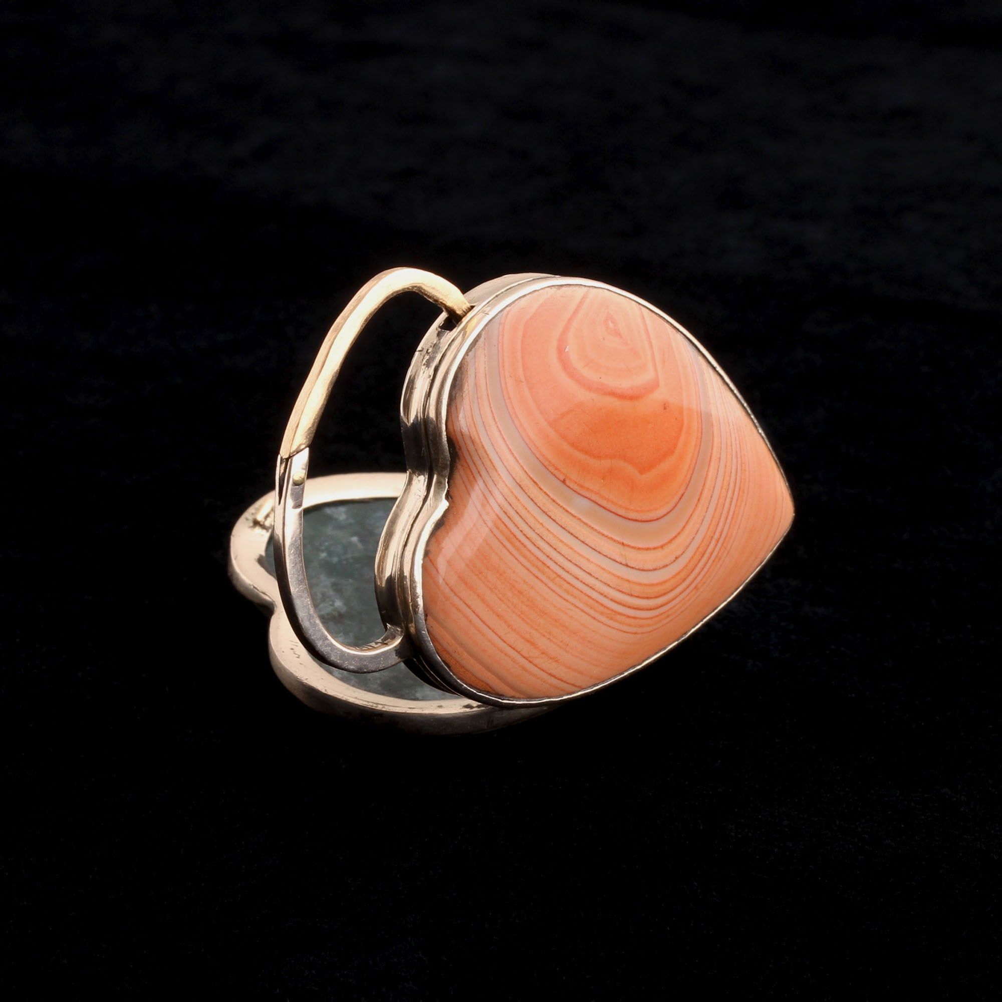 Victorian Agate Heart Padlock Locket