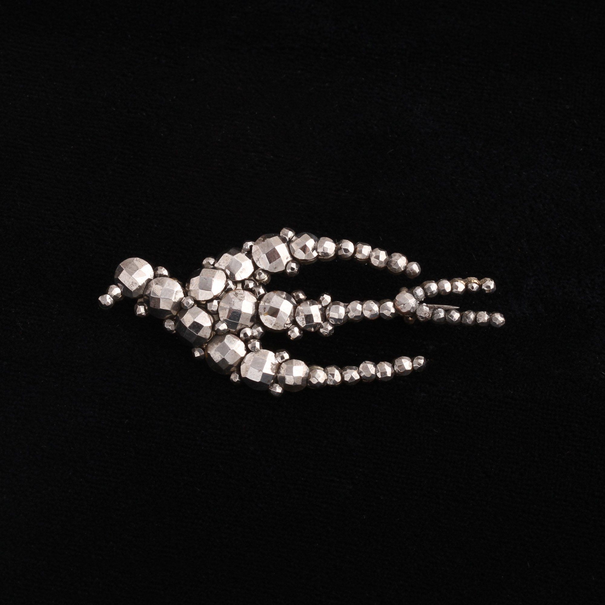 Victorian Cut Steel Swallow Brooch