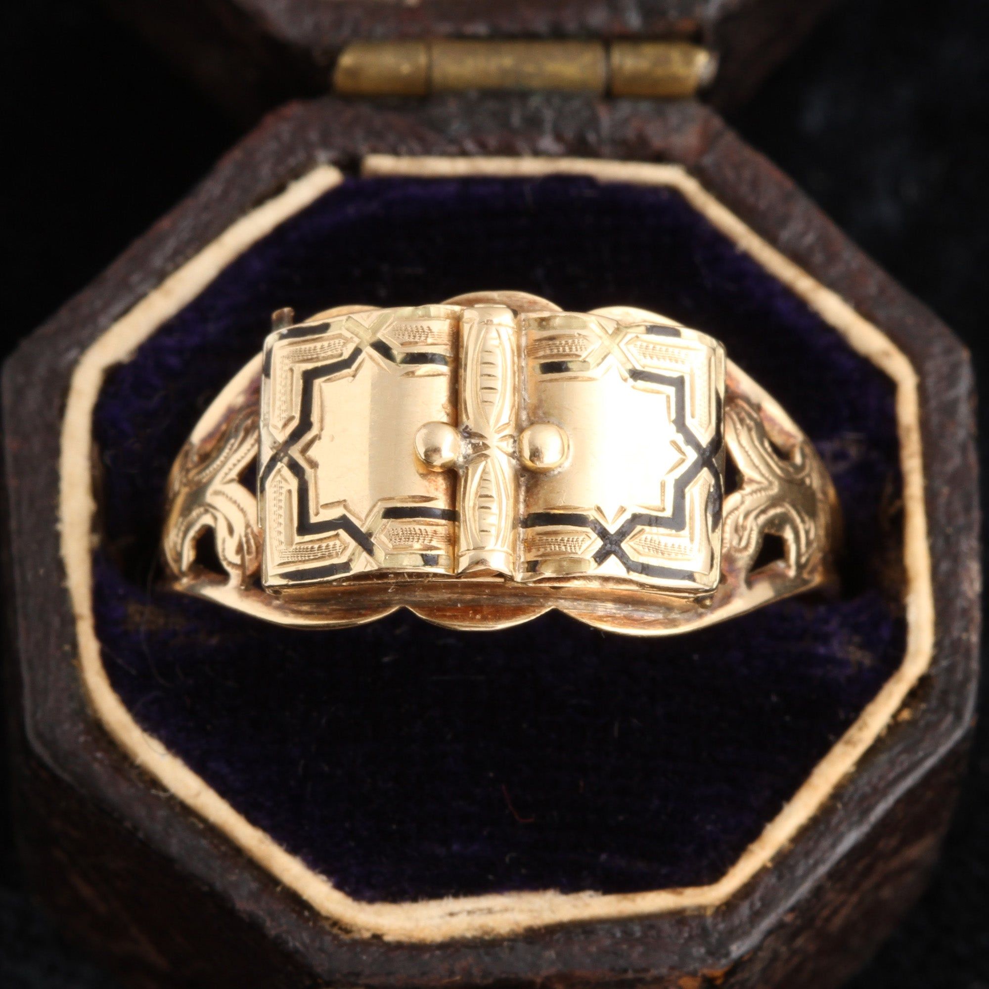 Victorian Book Locket Ring