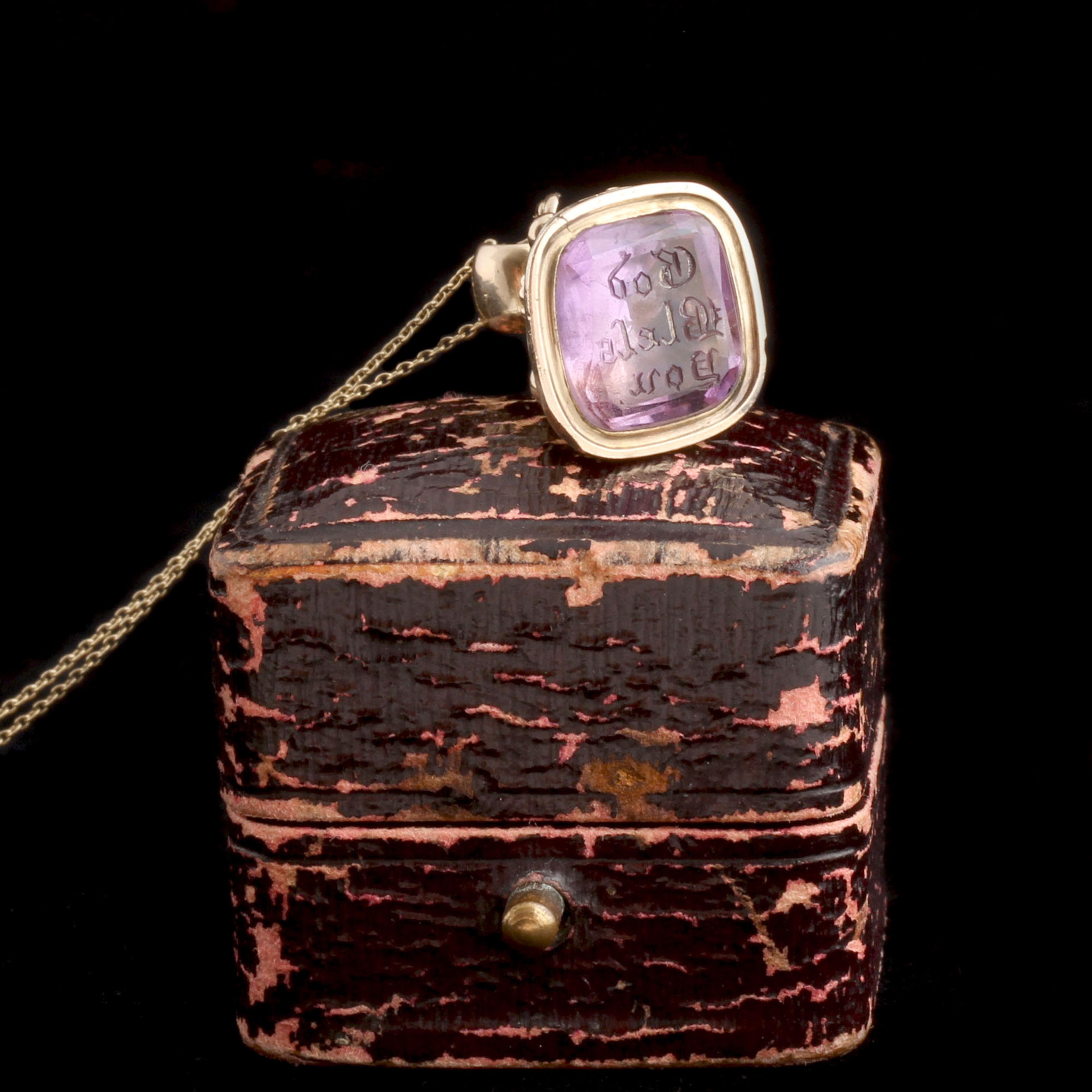 Georgian "God Bless You" Amethyst Seal Necklace