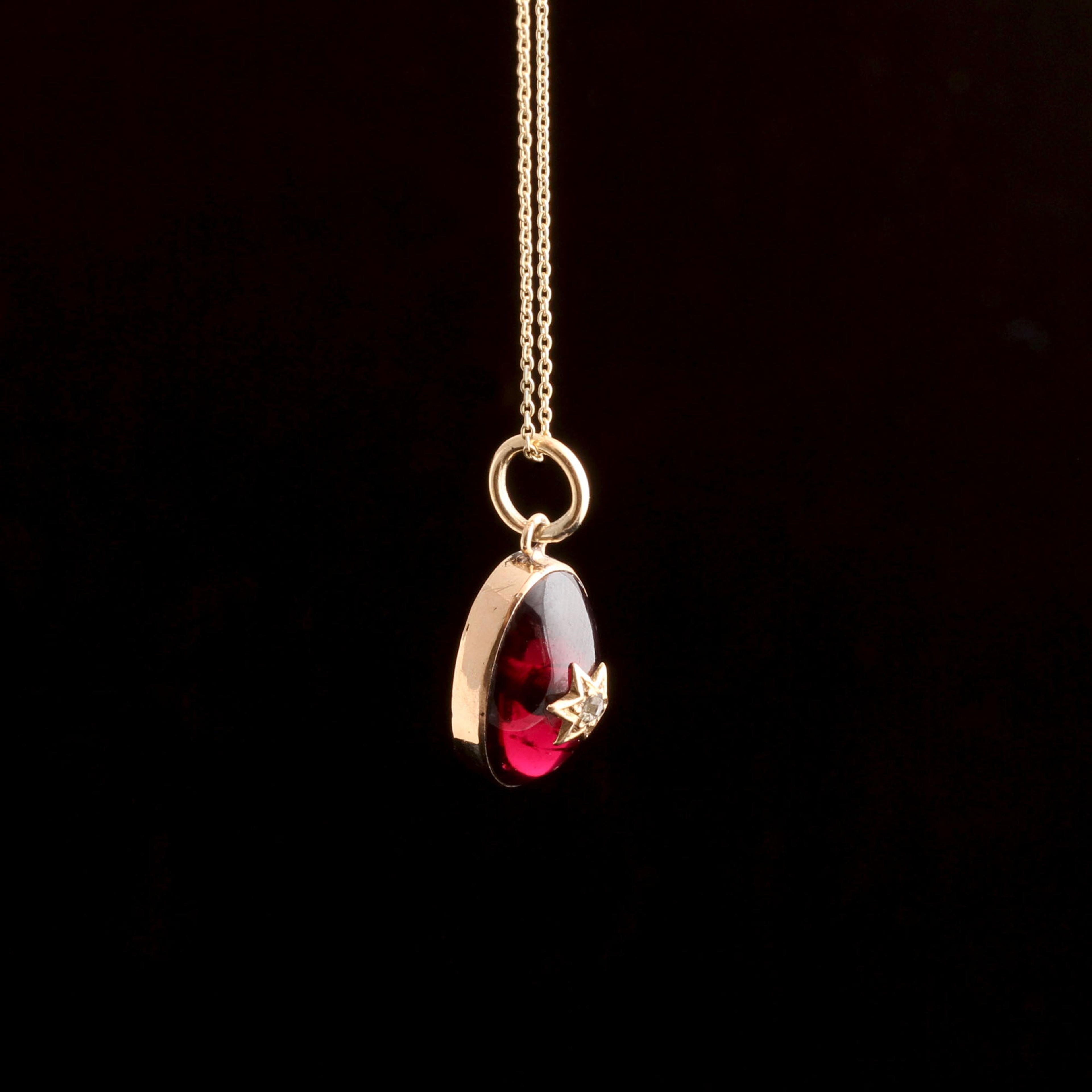Victorian Star-Set Diamond & Garnet Necklace