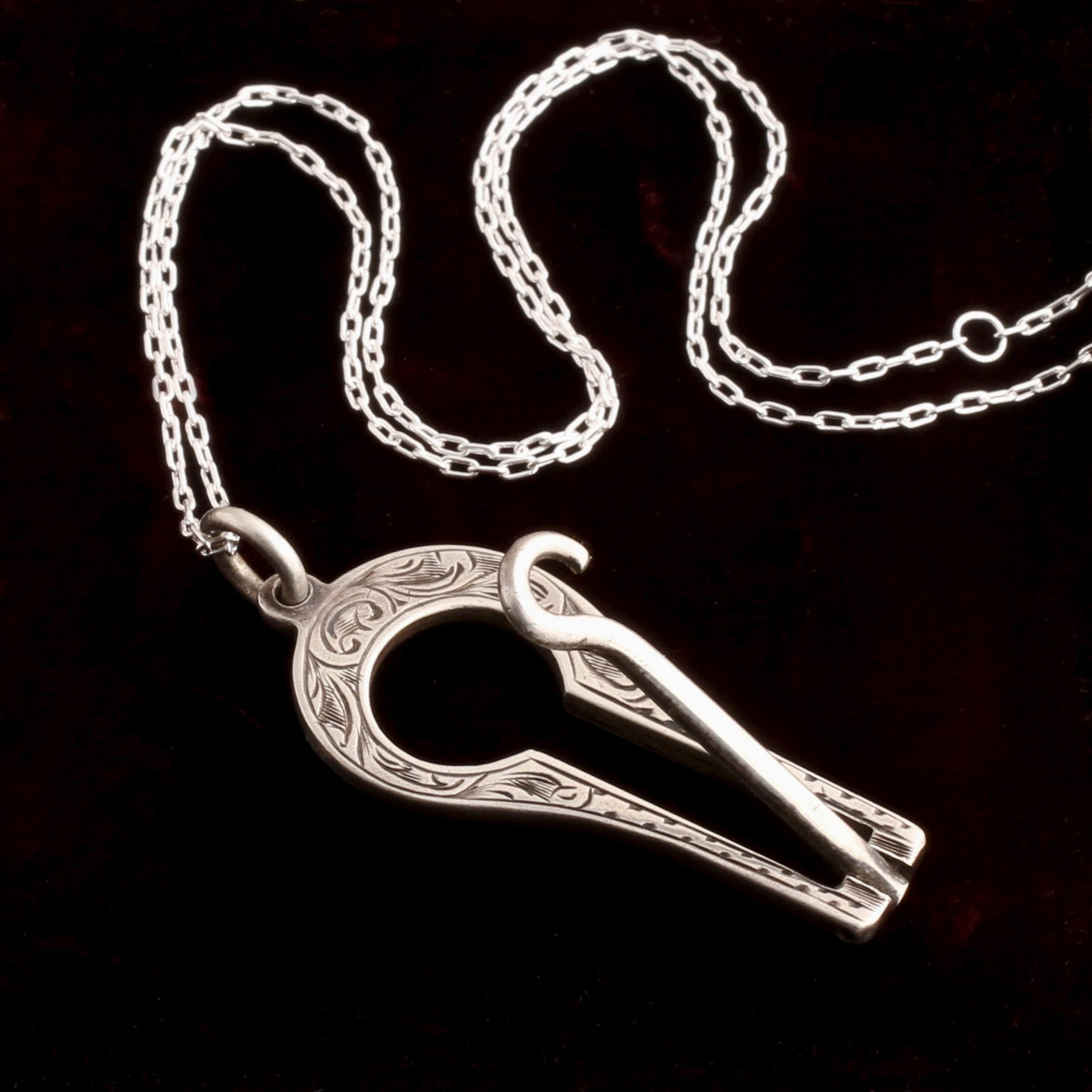 Detail of Edwardian Button Hook Necklace
