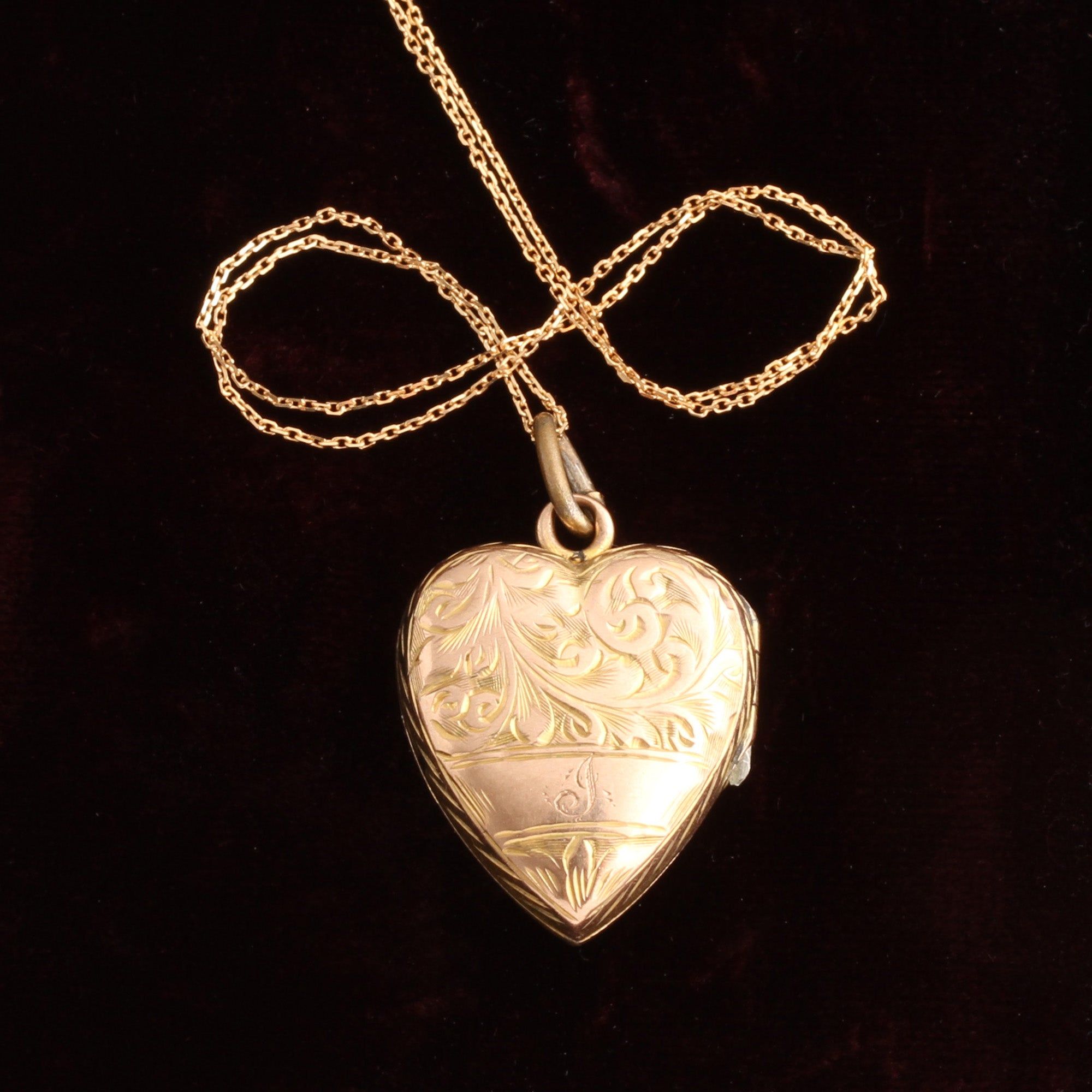 Edwardian "J" Heart Locket