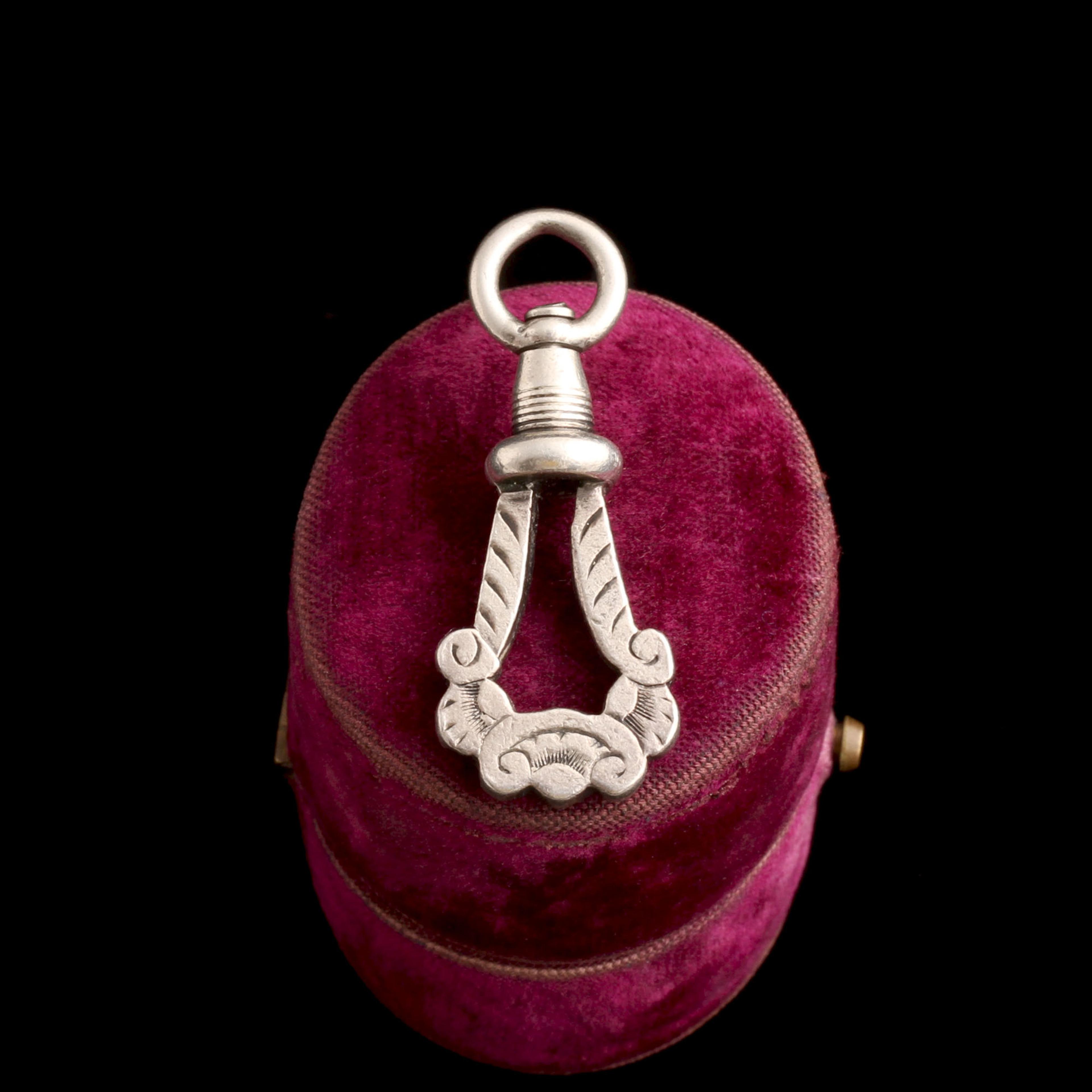 Detail of Victorian Ornate Silver Dog Clip