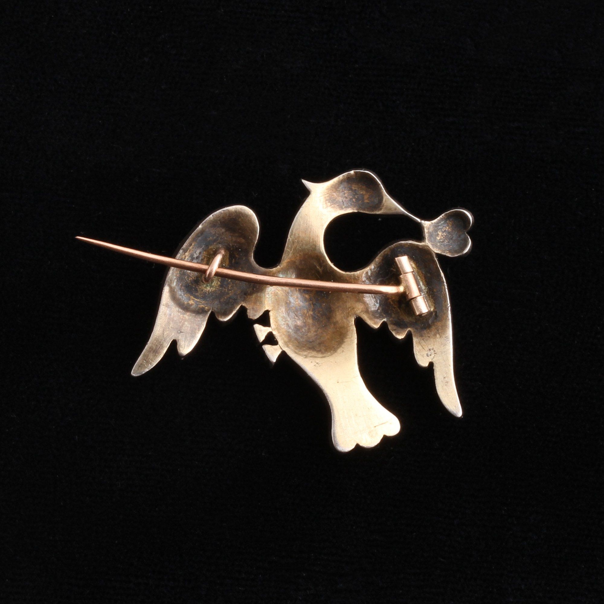 Victorian Turquoise & Pearl Bird Brooch