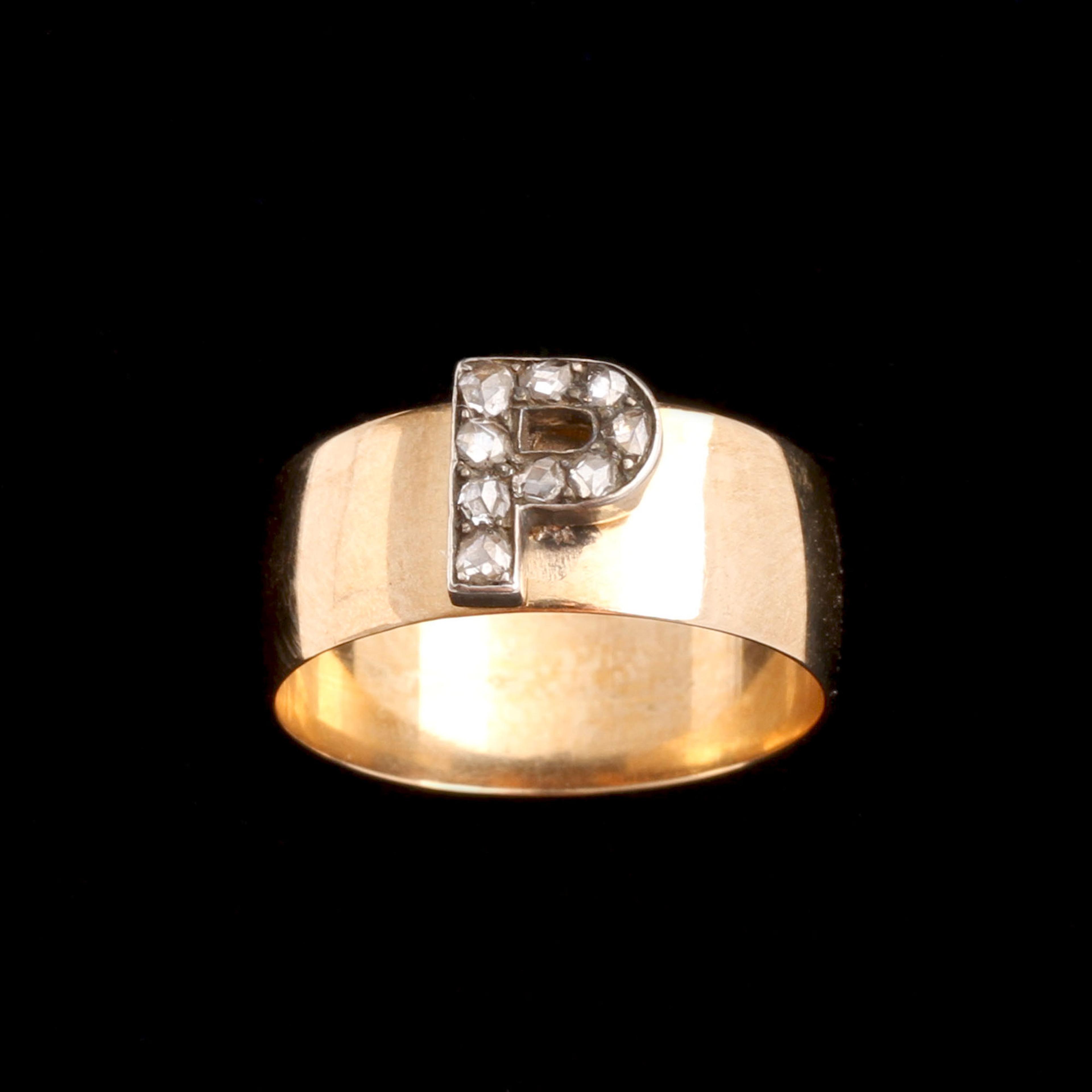 Victorian Diamond "P" Conversion Ring