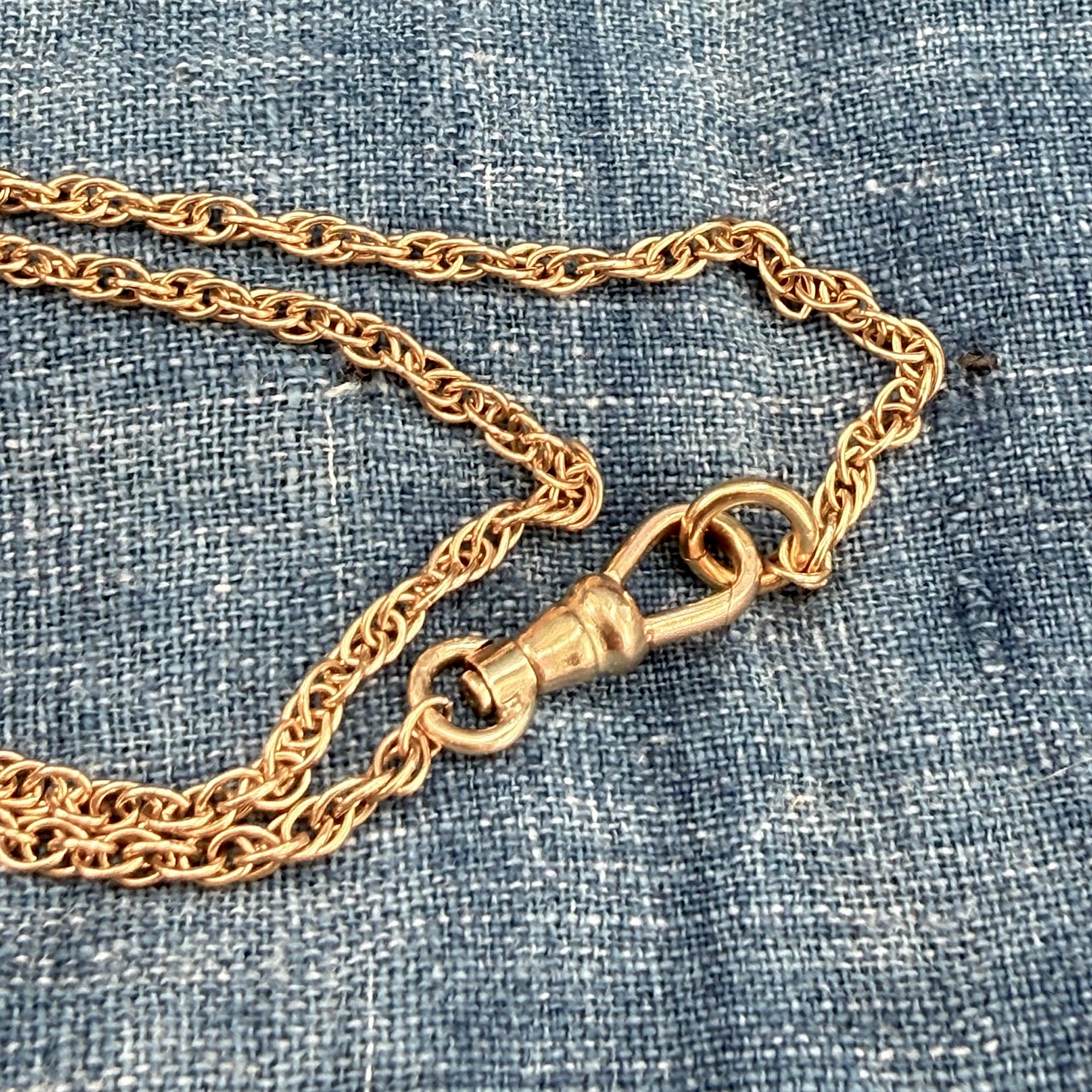 Gold Fill Antique 19.5" Rope Chain w/ Dog Clip #1