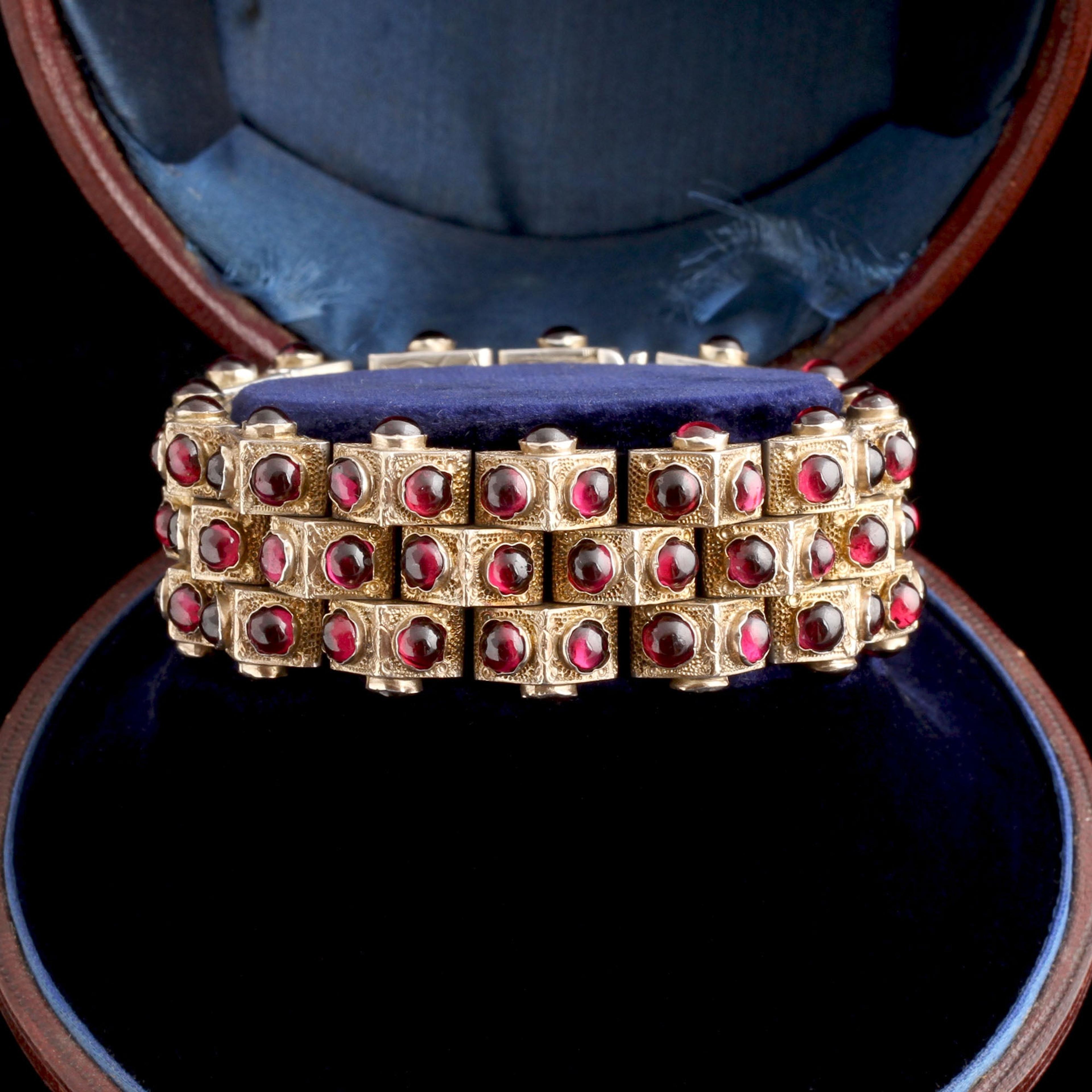 VICTORIAN Gilt Silver & Garnet Bracelet