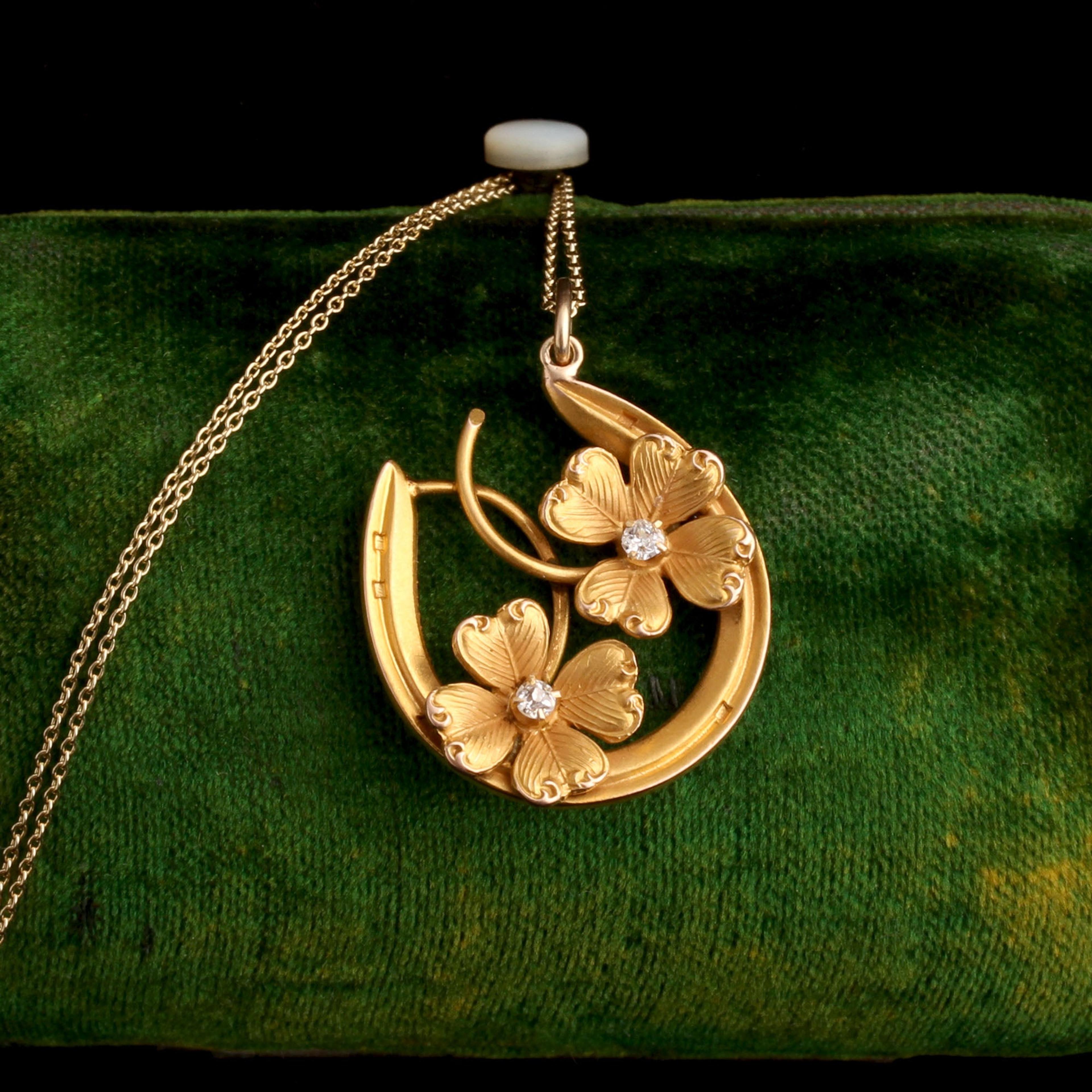 Edwardian Triple Lucky Horseshoe Necklace