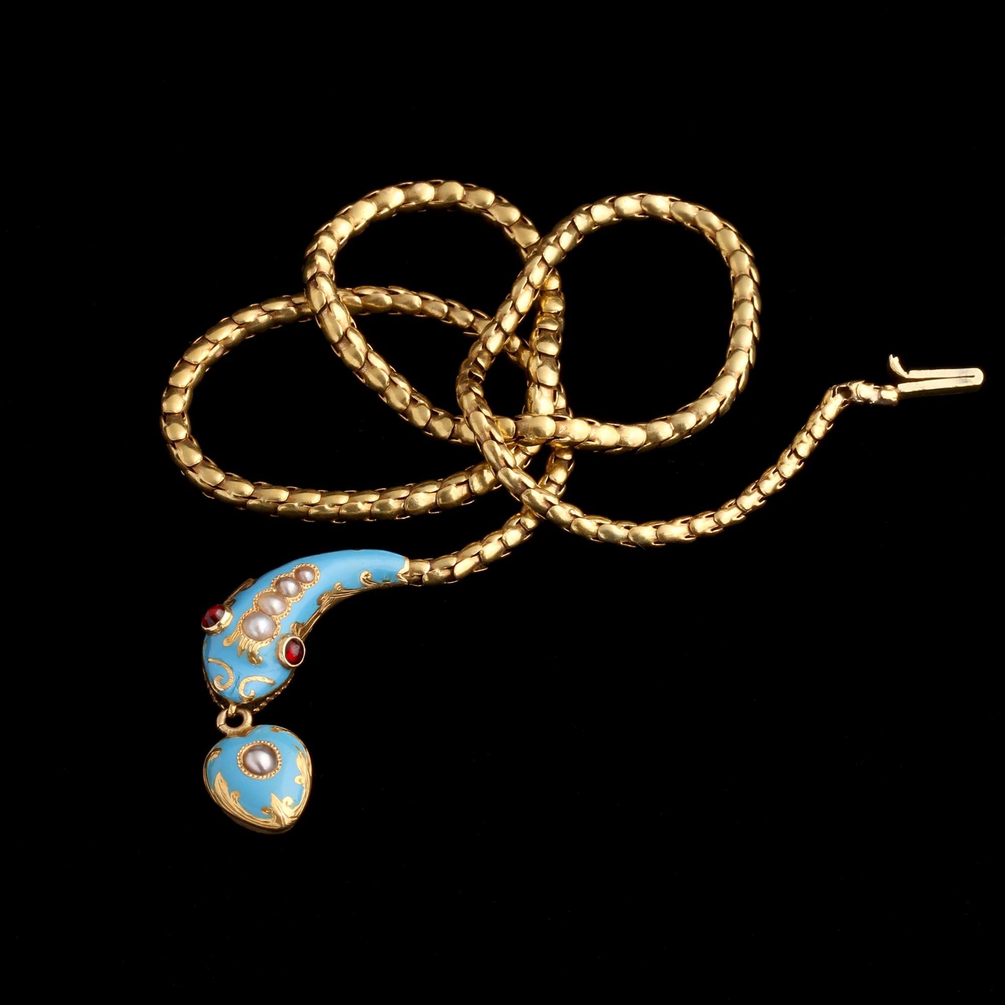 Victorian Serpent & Heart Locket Collar