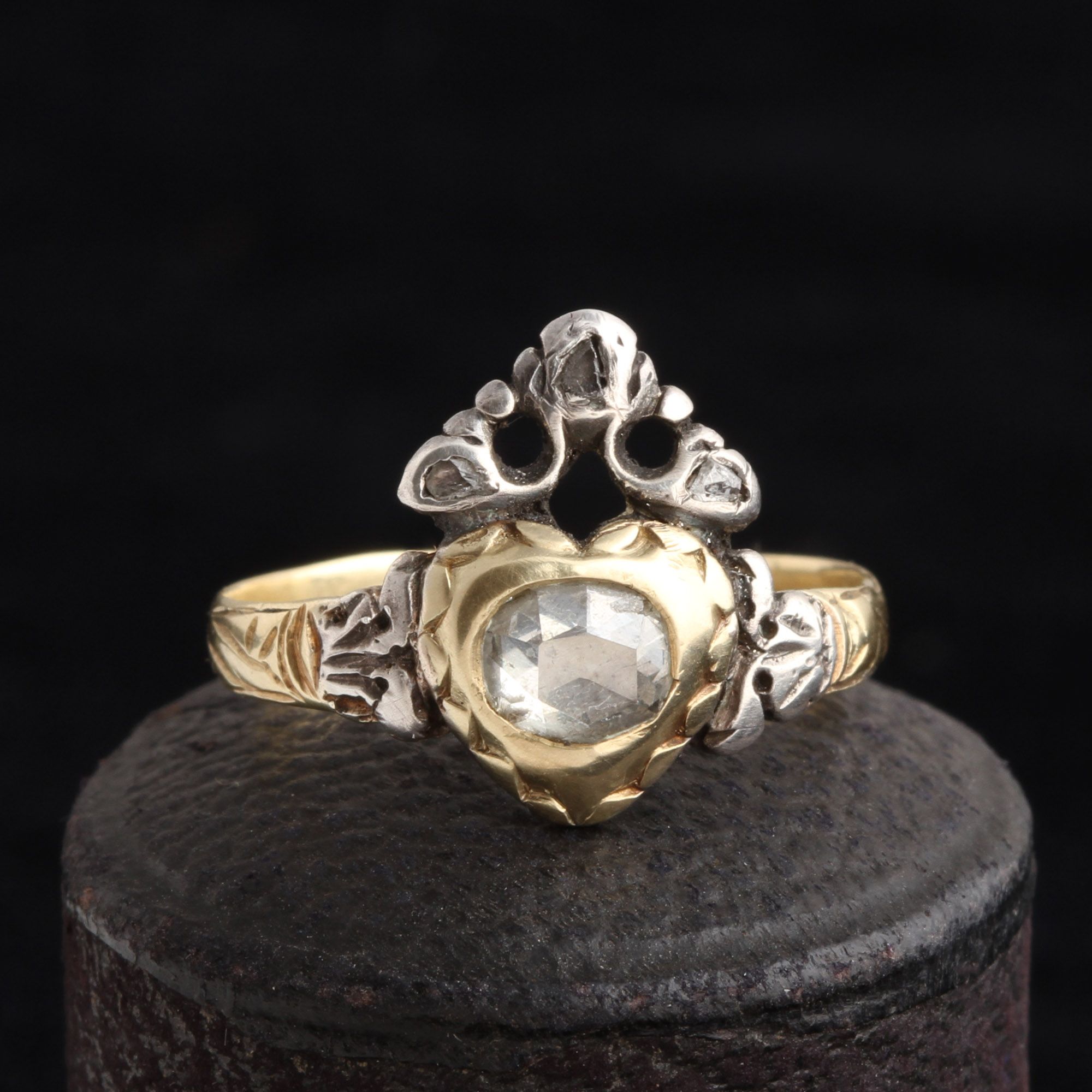 Georgian Diamond & Enamel Cluster Ring – Butter Lane Antiques