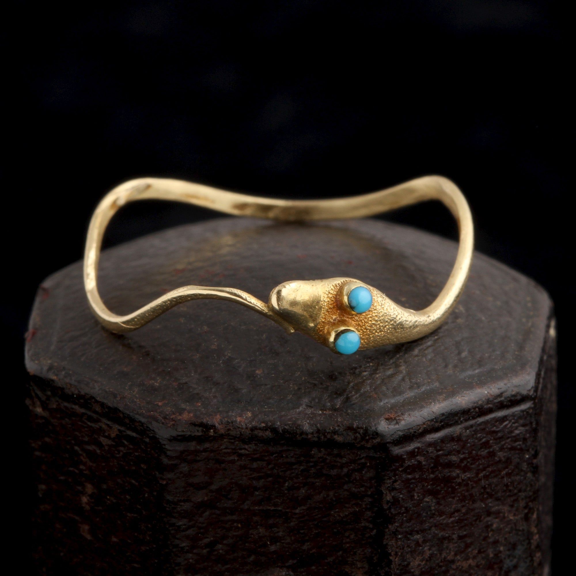 Georgian Turquoise-Eyed Ouroboros Ring
