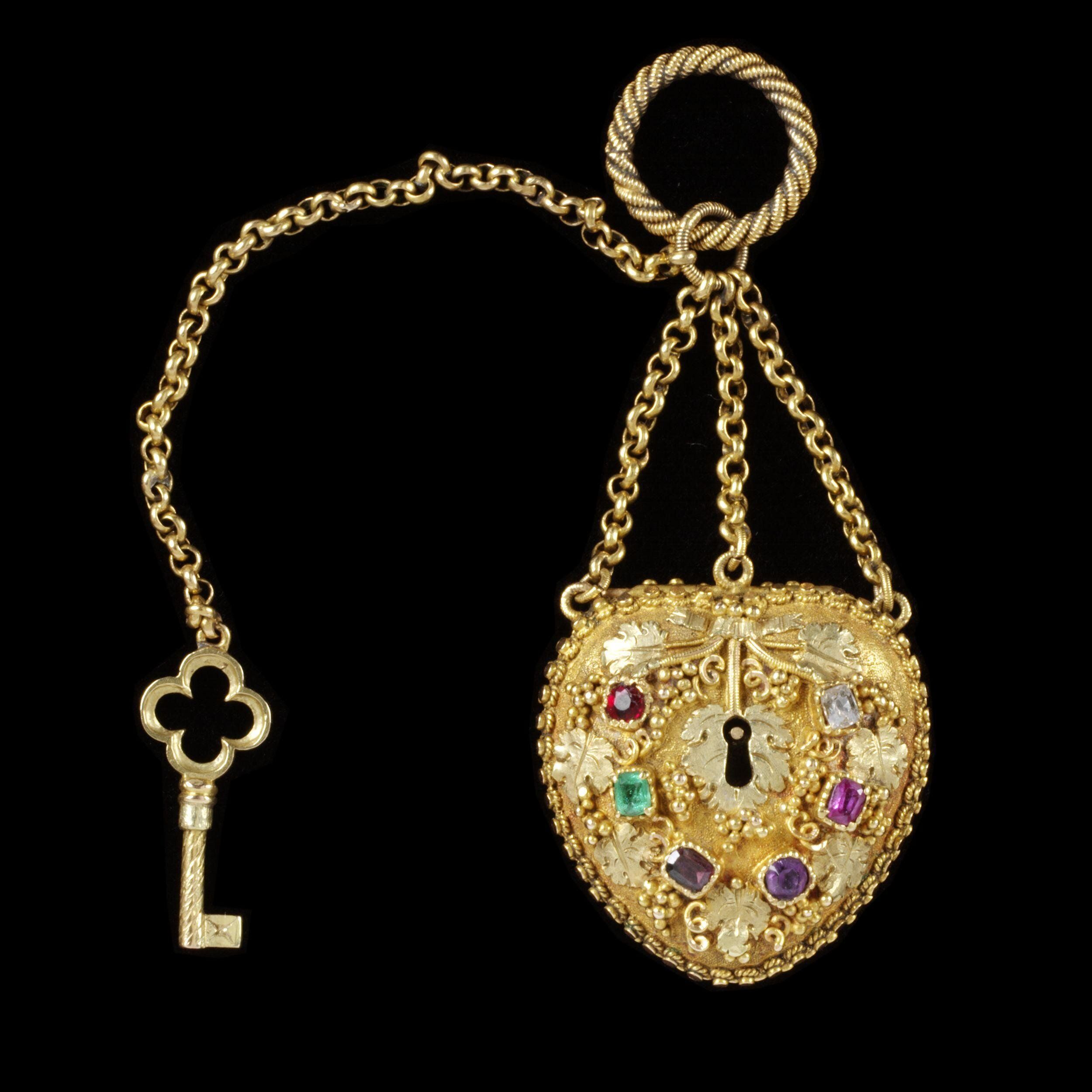 The jewels on this locket spell, "Regard," 1840. The Victoria and Albert Museum. 
